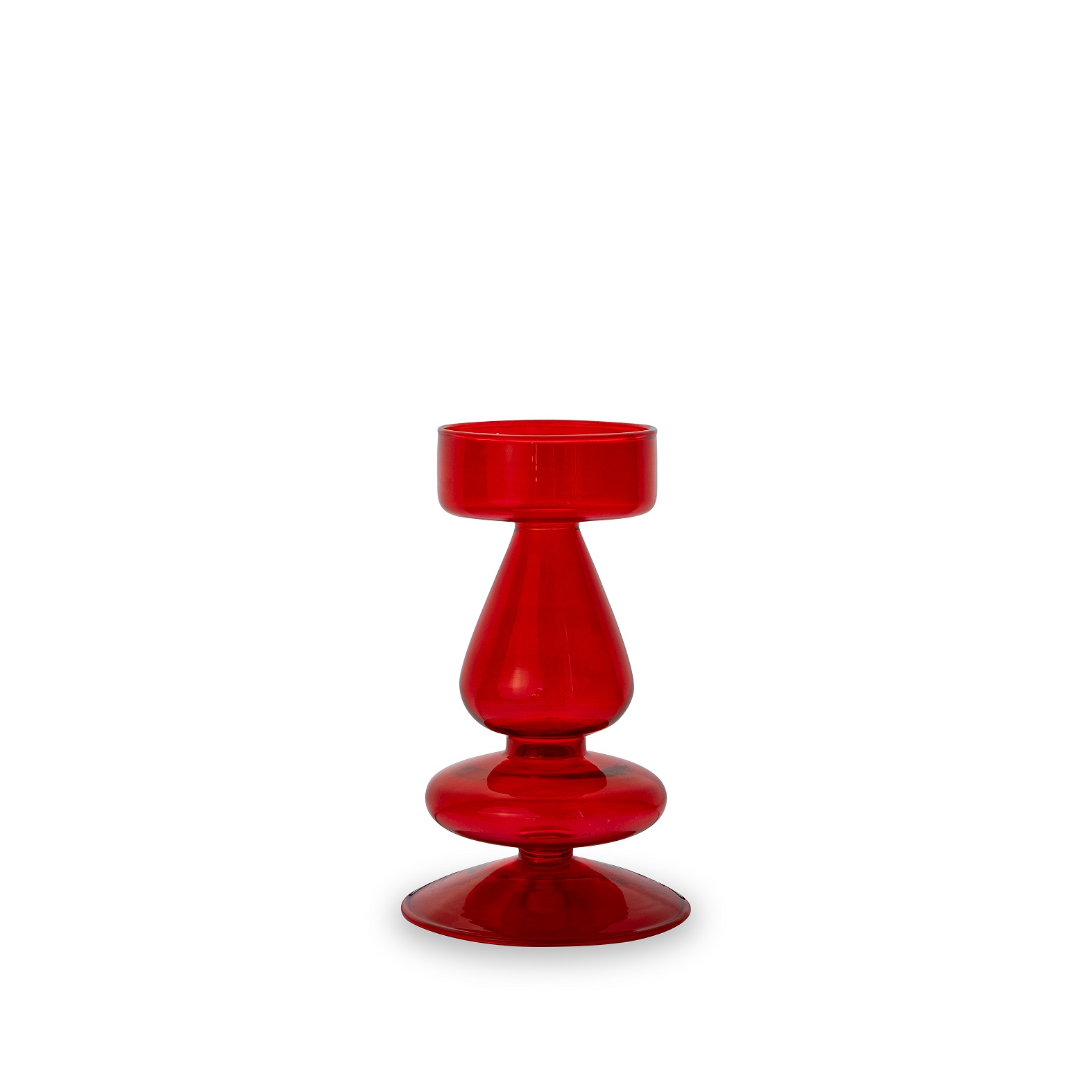 Glass Candle Holder Or Bud Vase Ã˜ 88 X 88 X 15 Cm Color: Red Gift