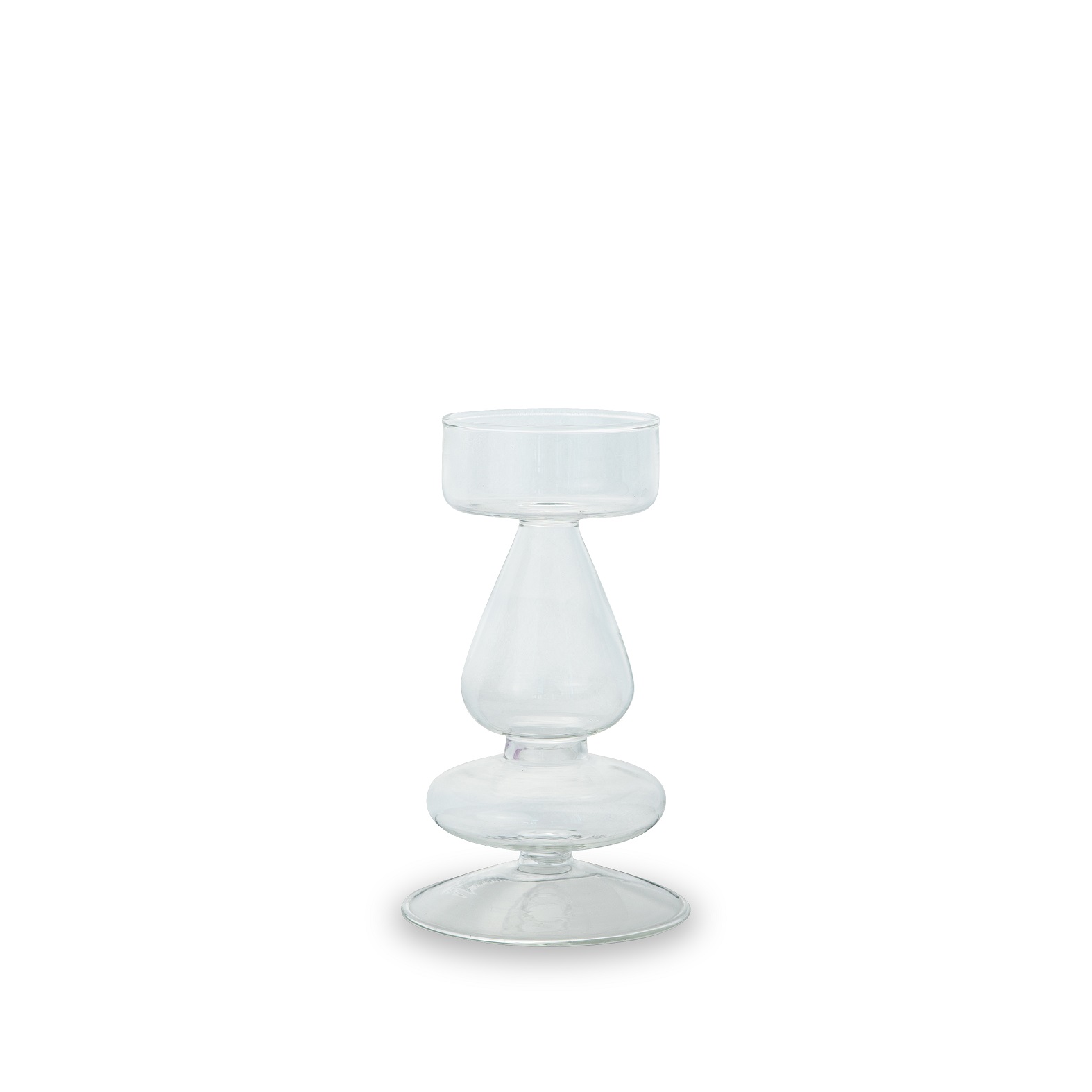 Glass Candle Holder Or Bud Vase Ã˜ 88 X 88 X 15 Cm Color: Transparent Gift
