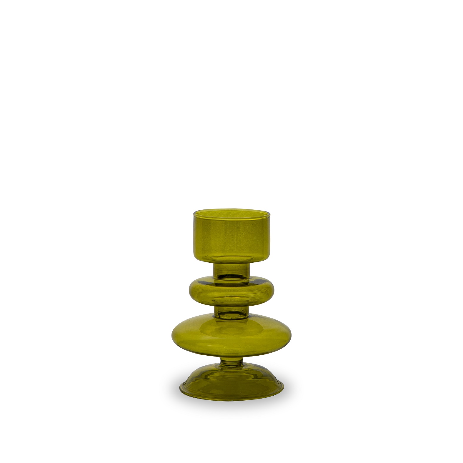 Glass Candle Holder Or Bud Vase Ã˜ 9 X 9 X 12 Cm Color: Olive Gift