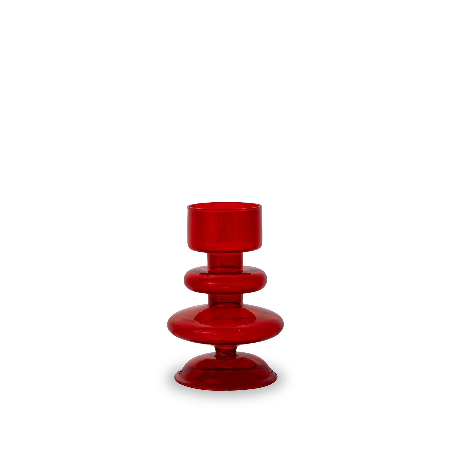 Glass Candle Holder Or Bud Vase Ã˜ 9 X 9 X 12 Cm Color: Red Gift