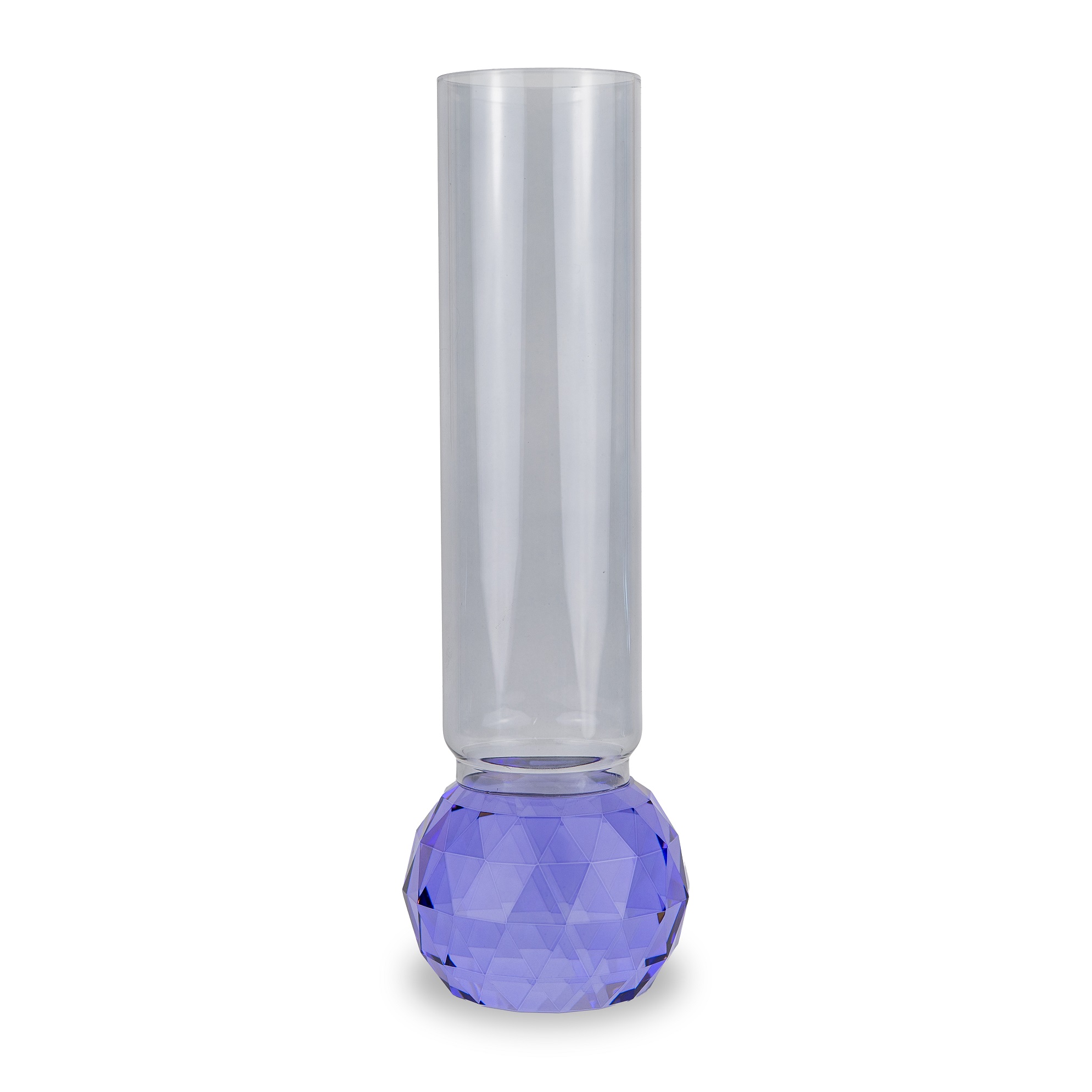 Glass Vase With Diamond-effect Base Color: Purple And Gray Gift