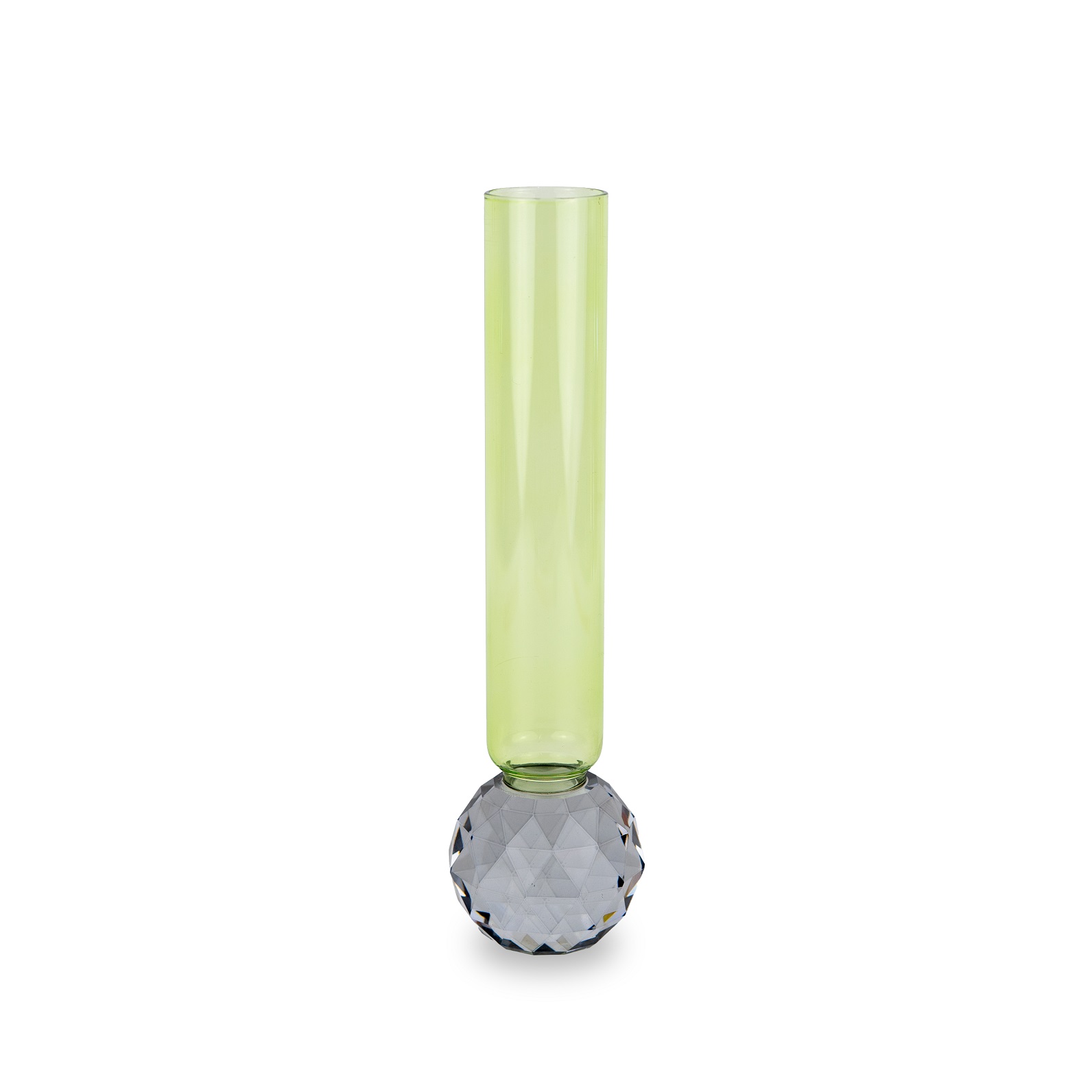 Glass Vase With Diamond-effect Base Color: Gray And Green Gift