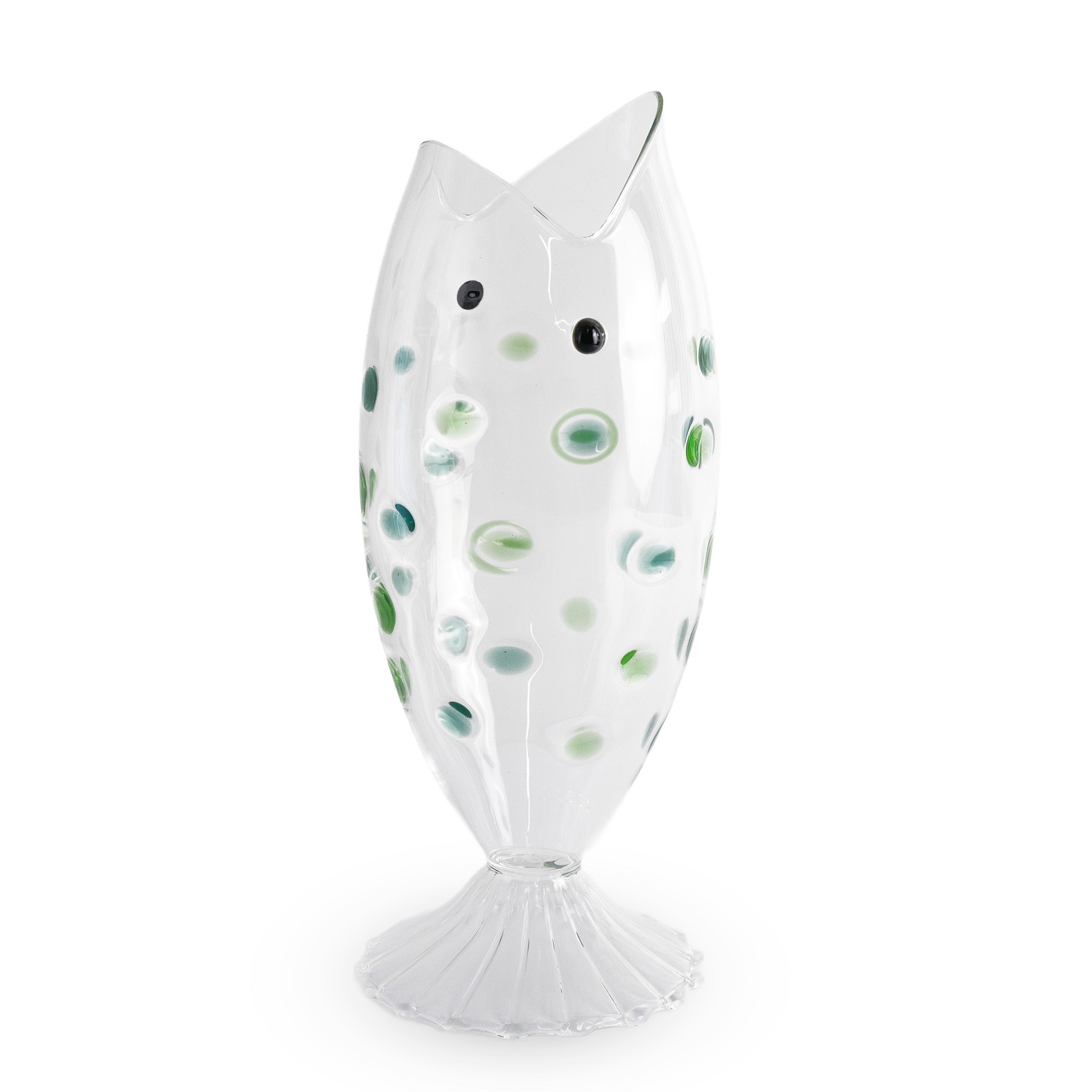 Fish-shaped Glass Carafe, 12l Green Polka Dot Decoration Gift
