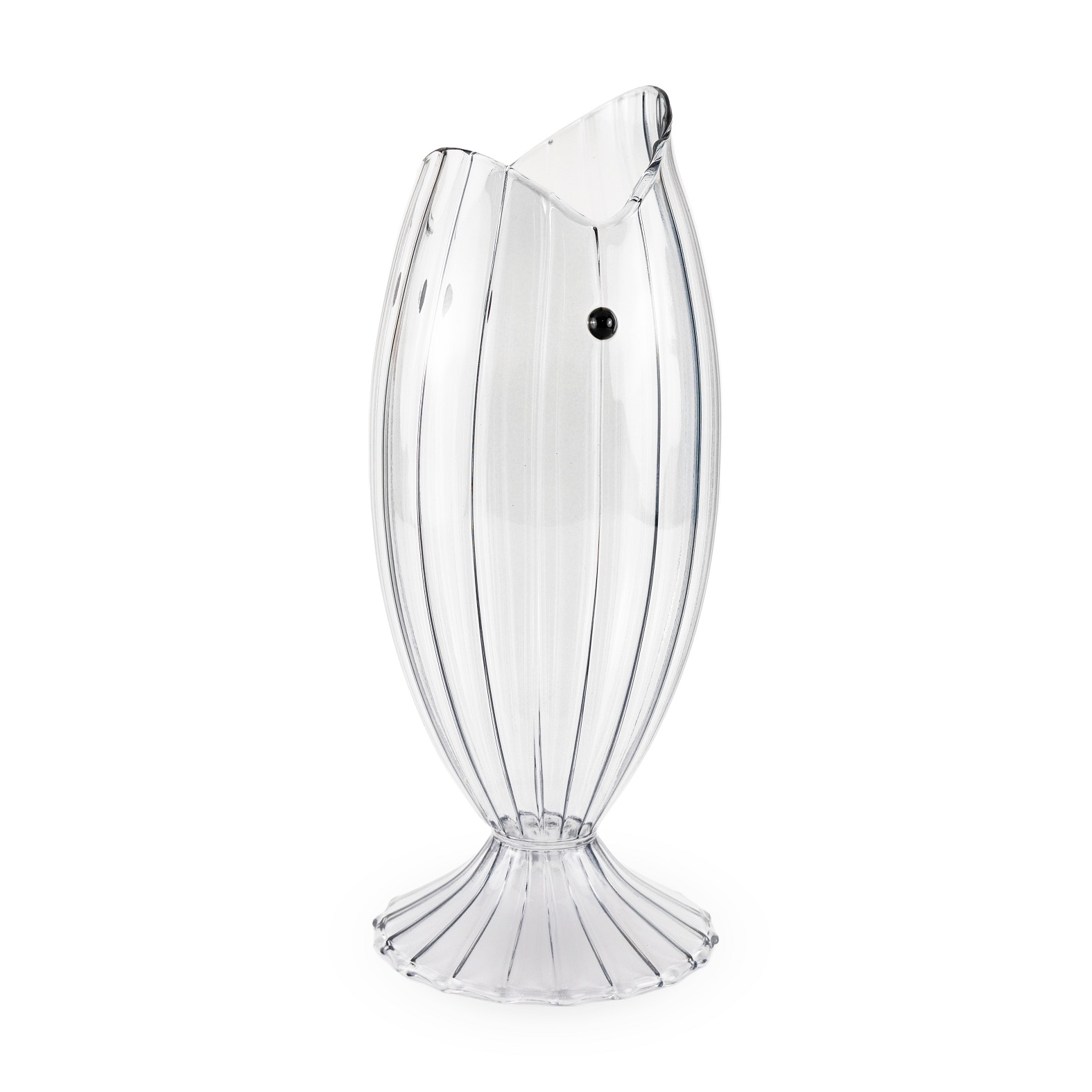 Fish-shaped Glass Carafe, 12l Pleated Effect Color: Transparent Gift