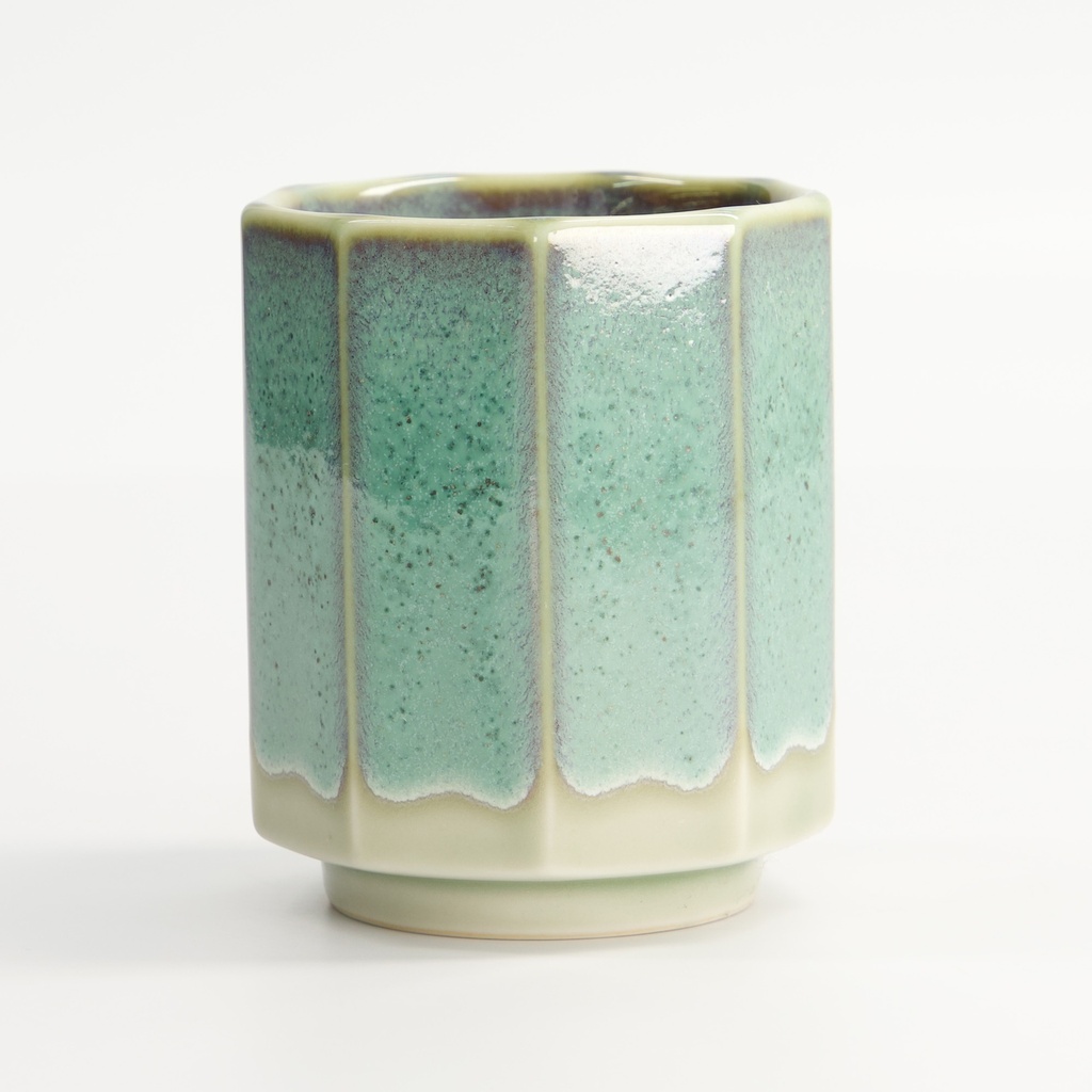 Craft Tea Cup 6.5x8cm 150ml White/aqua Glaze Ka-27 6/96 Gift