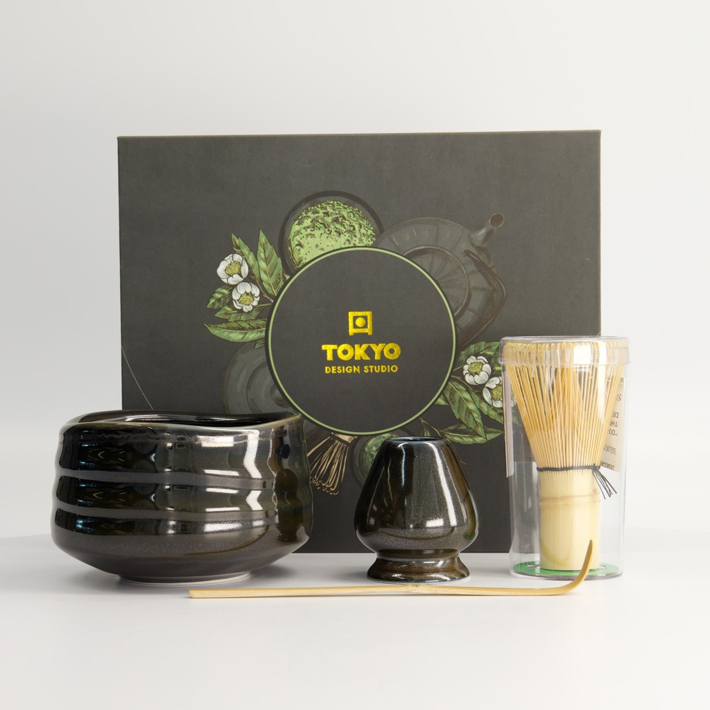 Matcha Giftset 11x8cm 4pcs Black 22119 1/12 Gift