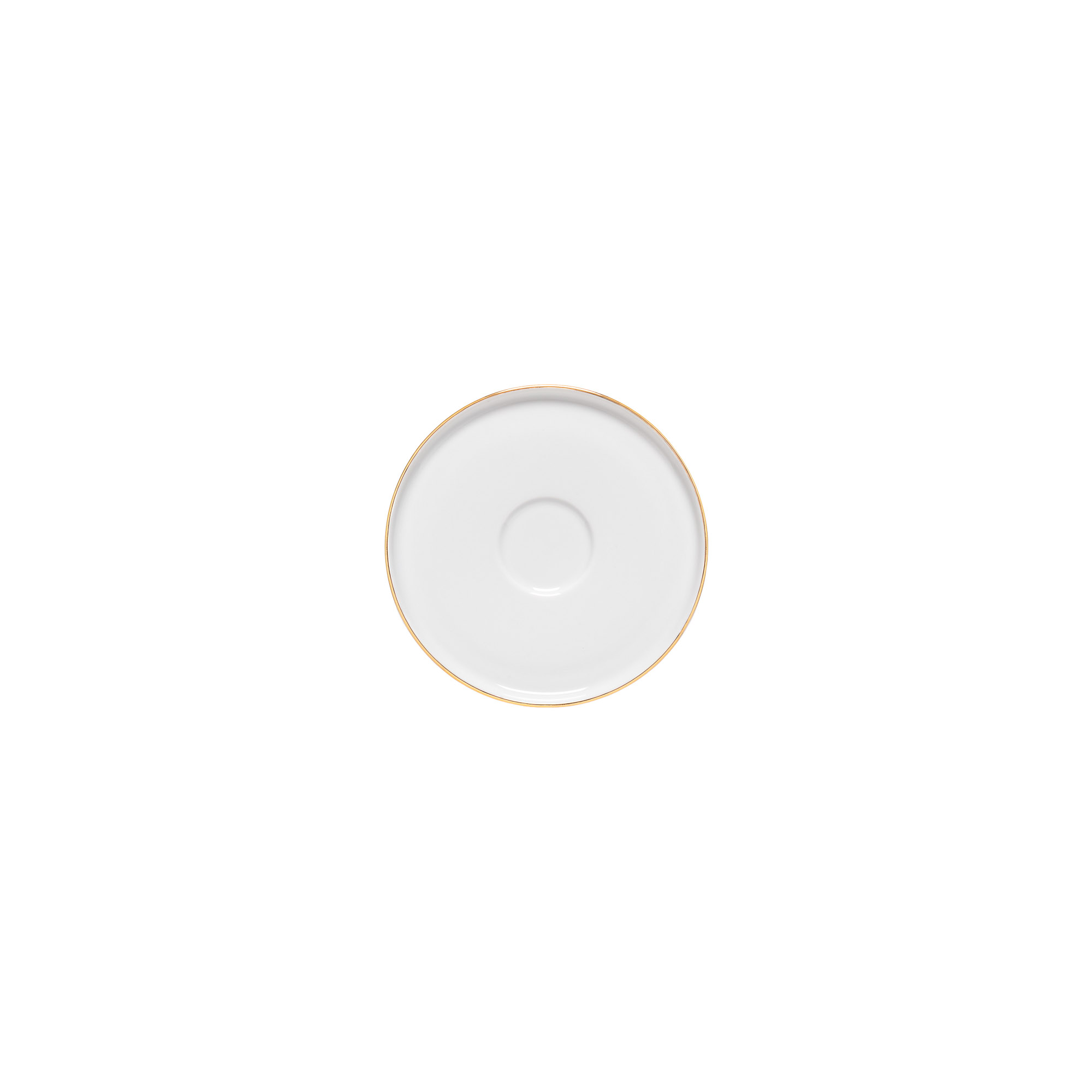 Resonance White-gold Porcelain Coffee Saucer Gold Rim 13cm Gift