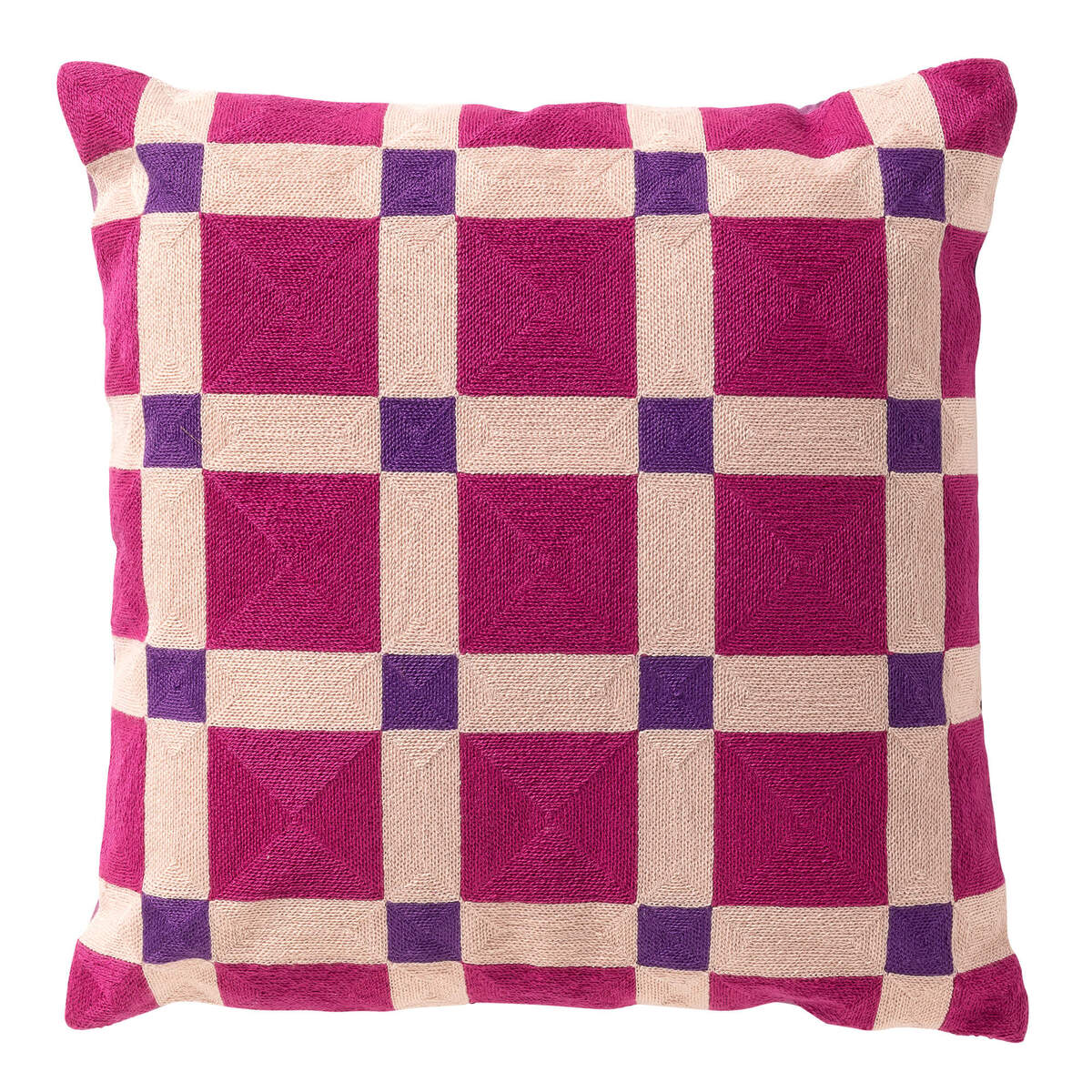 Cushion Cover Blocks 45x45cm Deep Lavender Gift