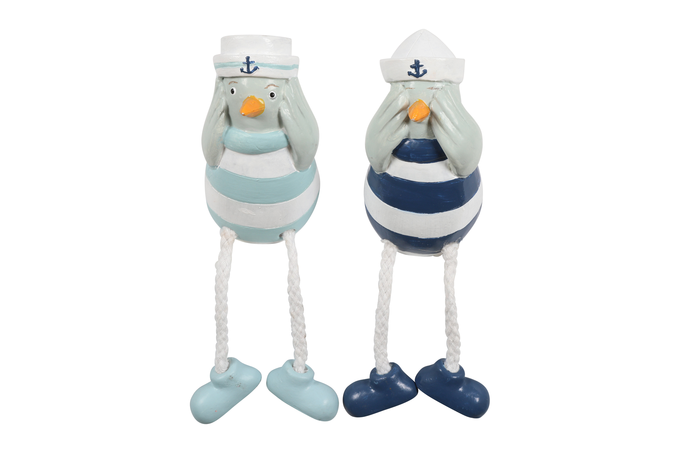 Seabird Sittting 2 Assorted White Blue Gift