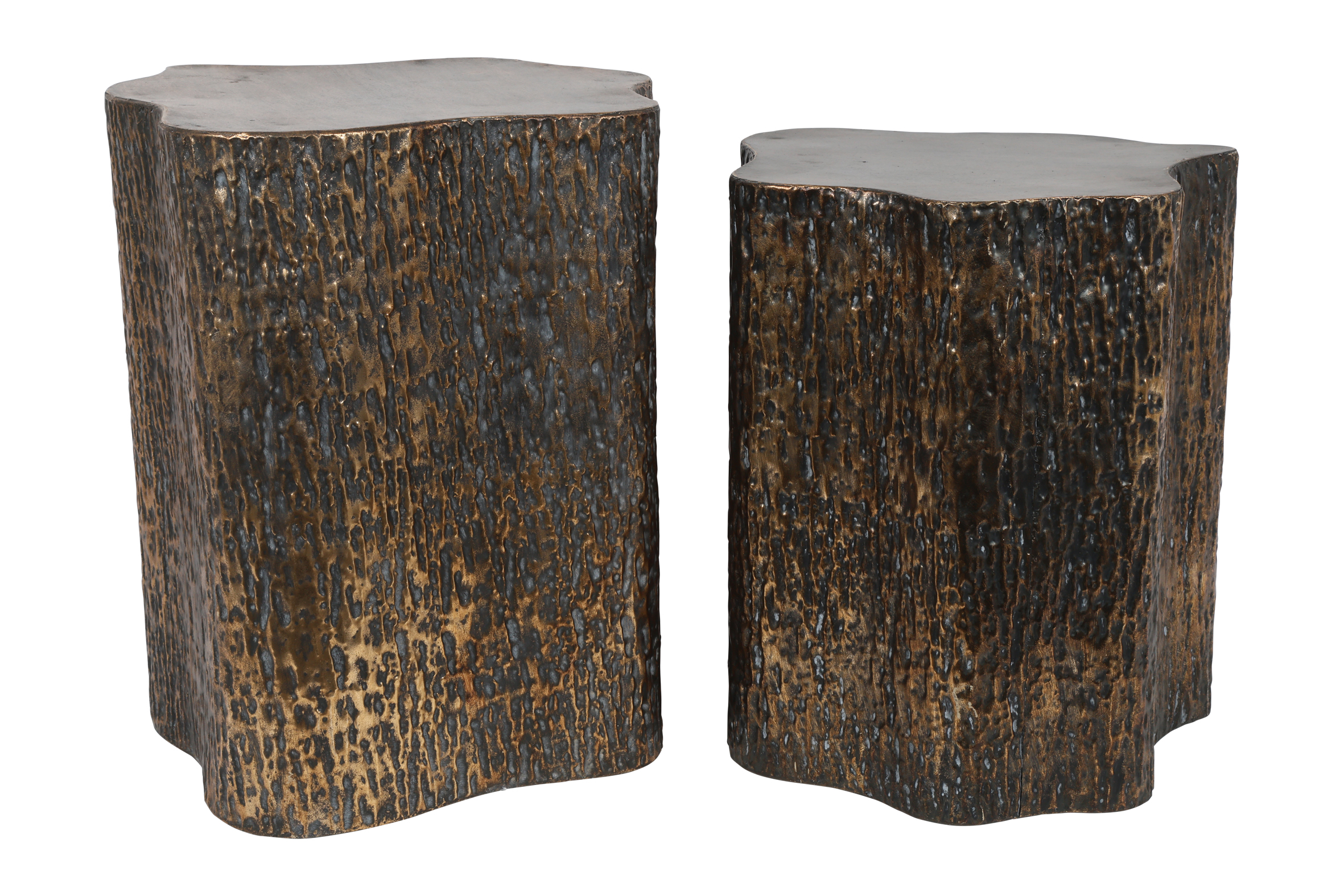 Sidetable Tree Trunk Dijon Set Of 2 Bronze Gift
