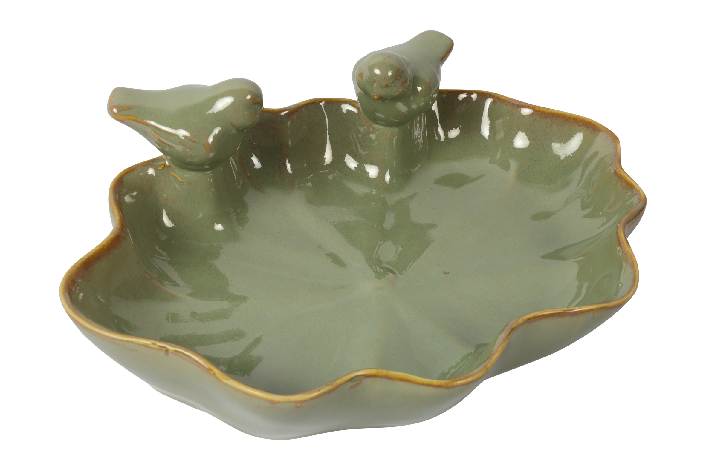 Birdbath Leave Ginko L Green Gift