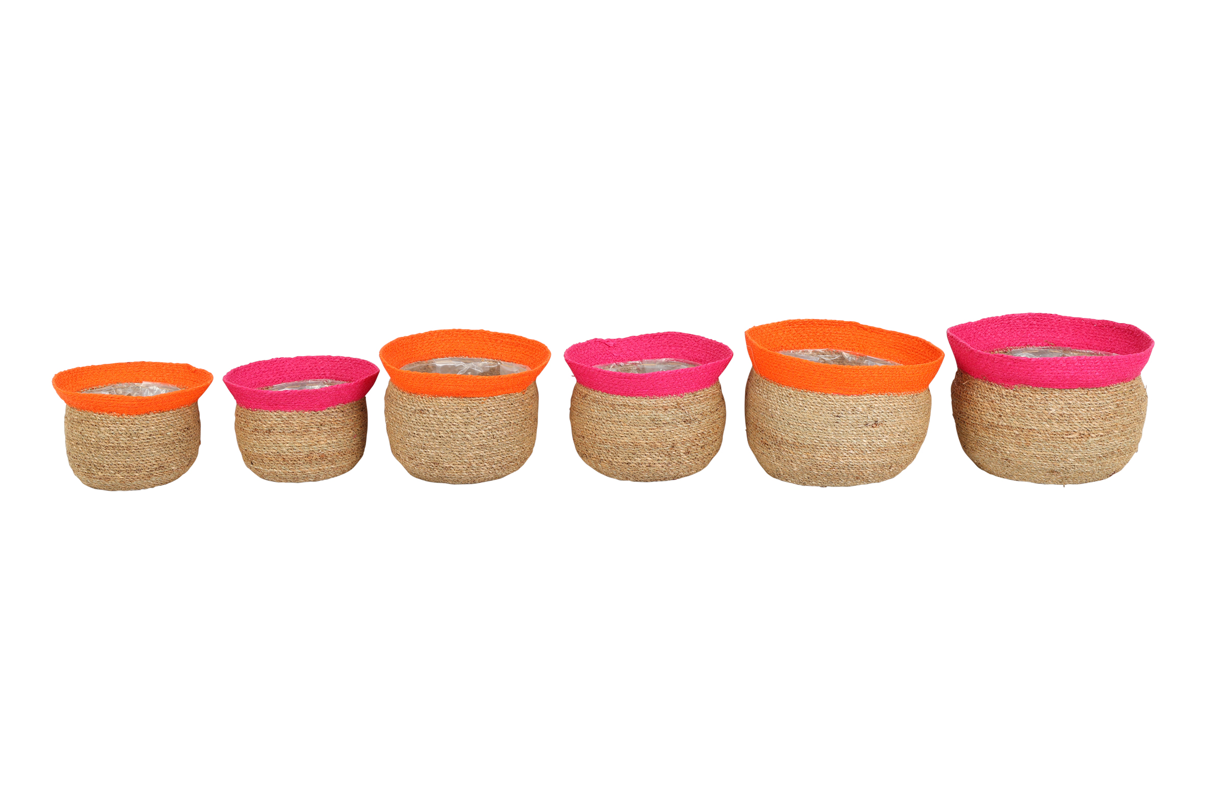 Basket Rd Mats-ole 2 Assorted Set Of 3 Natural Red/orange Gift