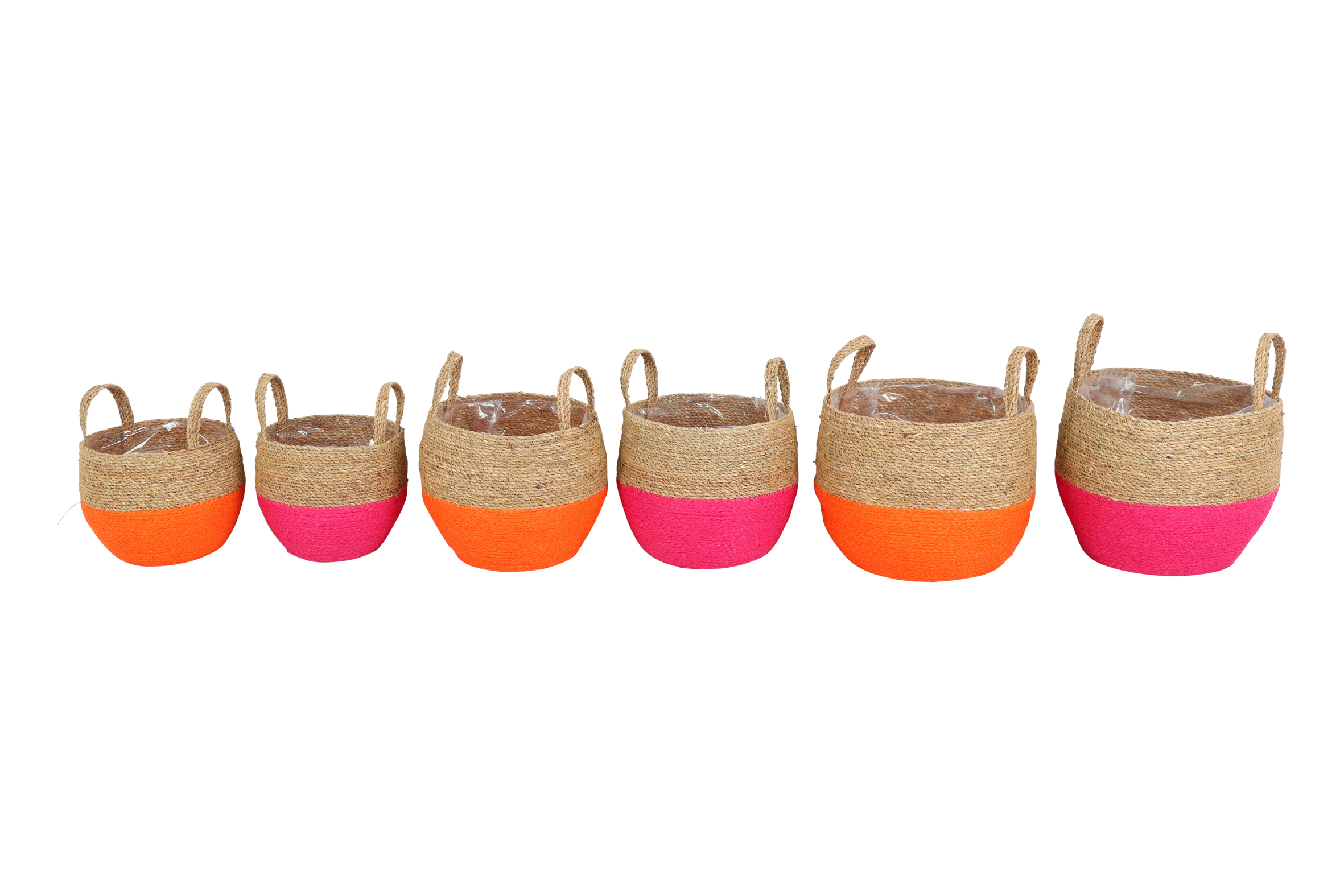 Basket Rd Mats-liam 2 Assorted Set Of 3 Natural Red/orange Gift