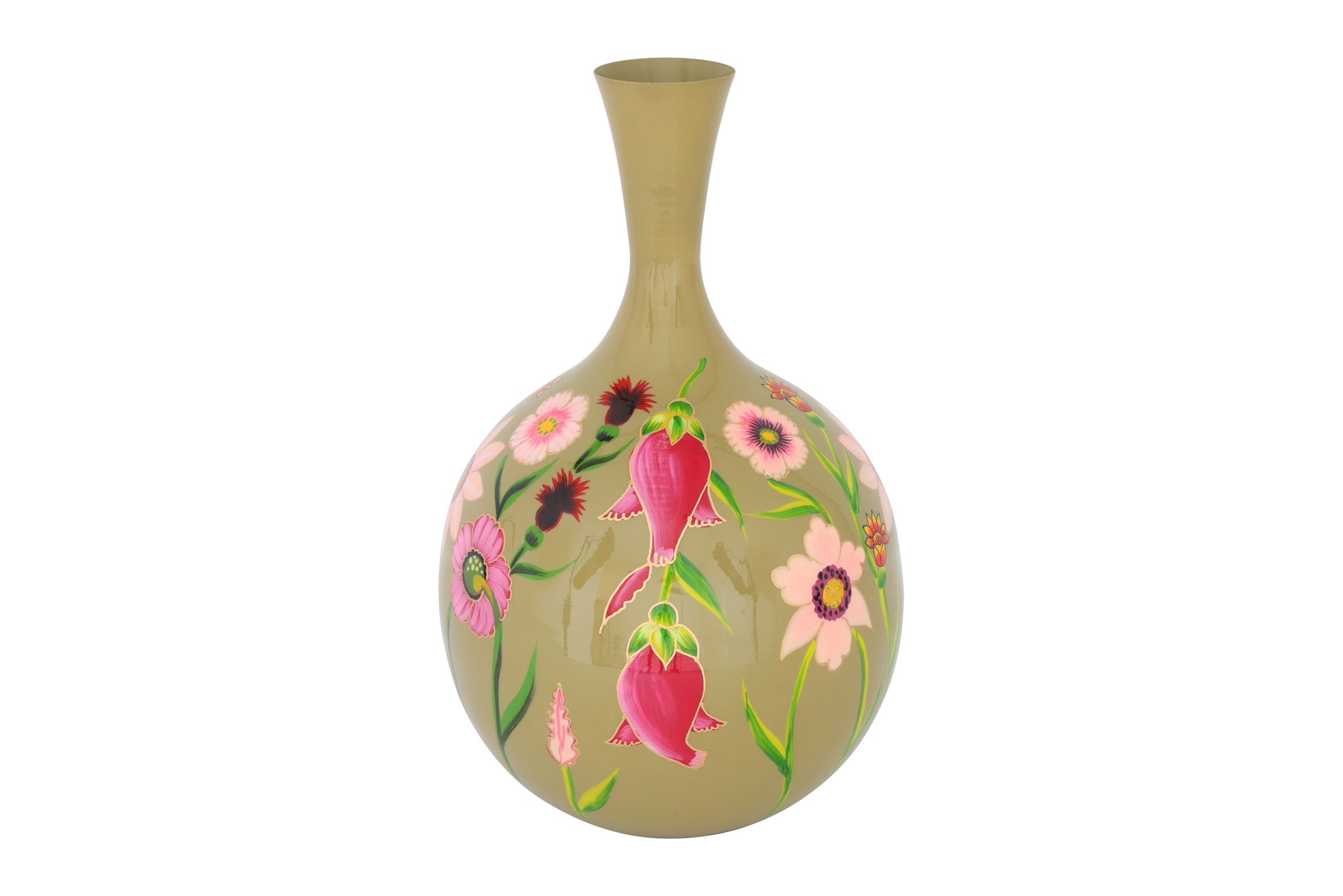 Vase Rd Camina W/necklace S Green/pink Gift