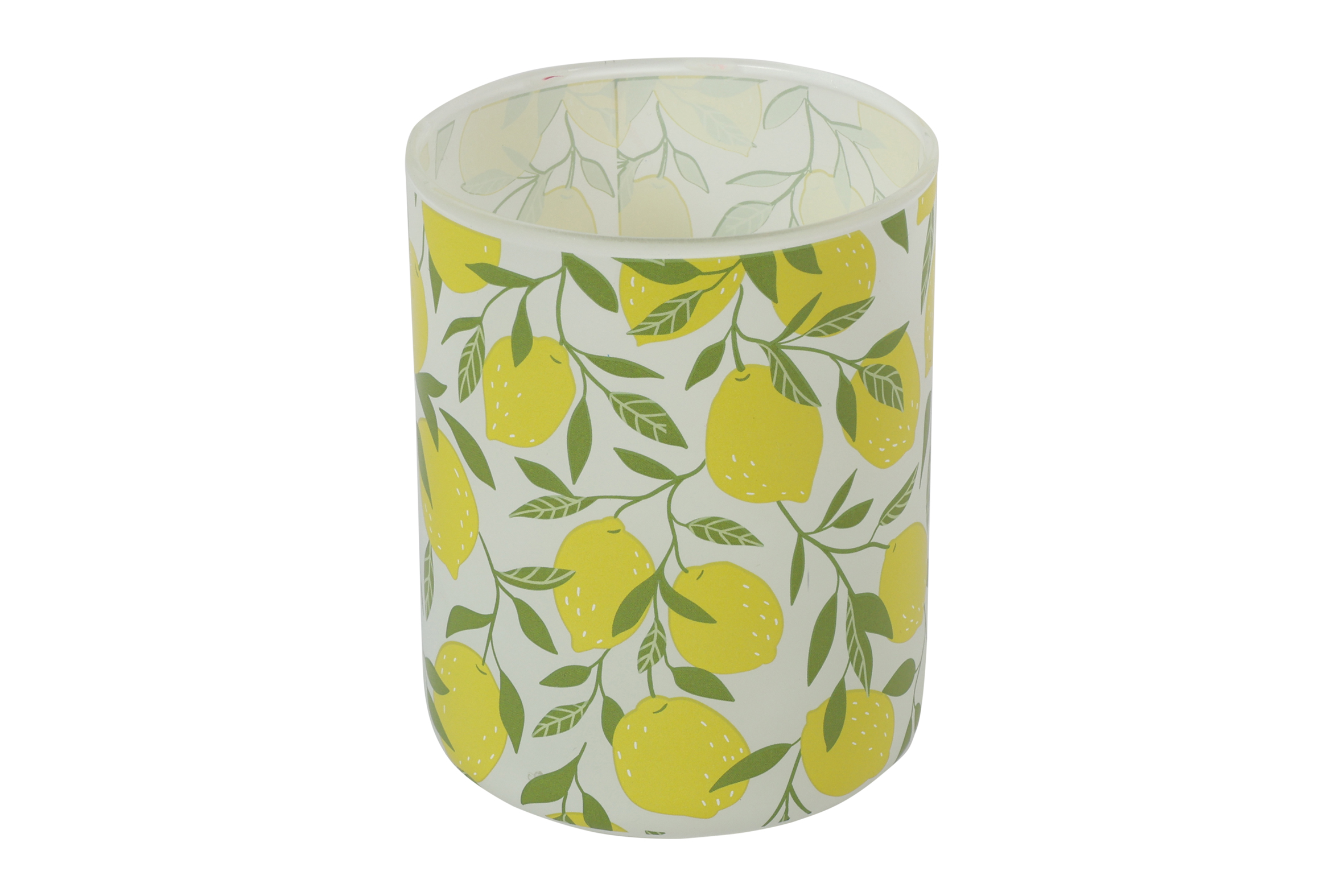 Tealight W/lemon Rd Lieve M White/yellow Gift