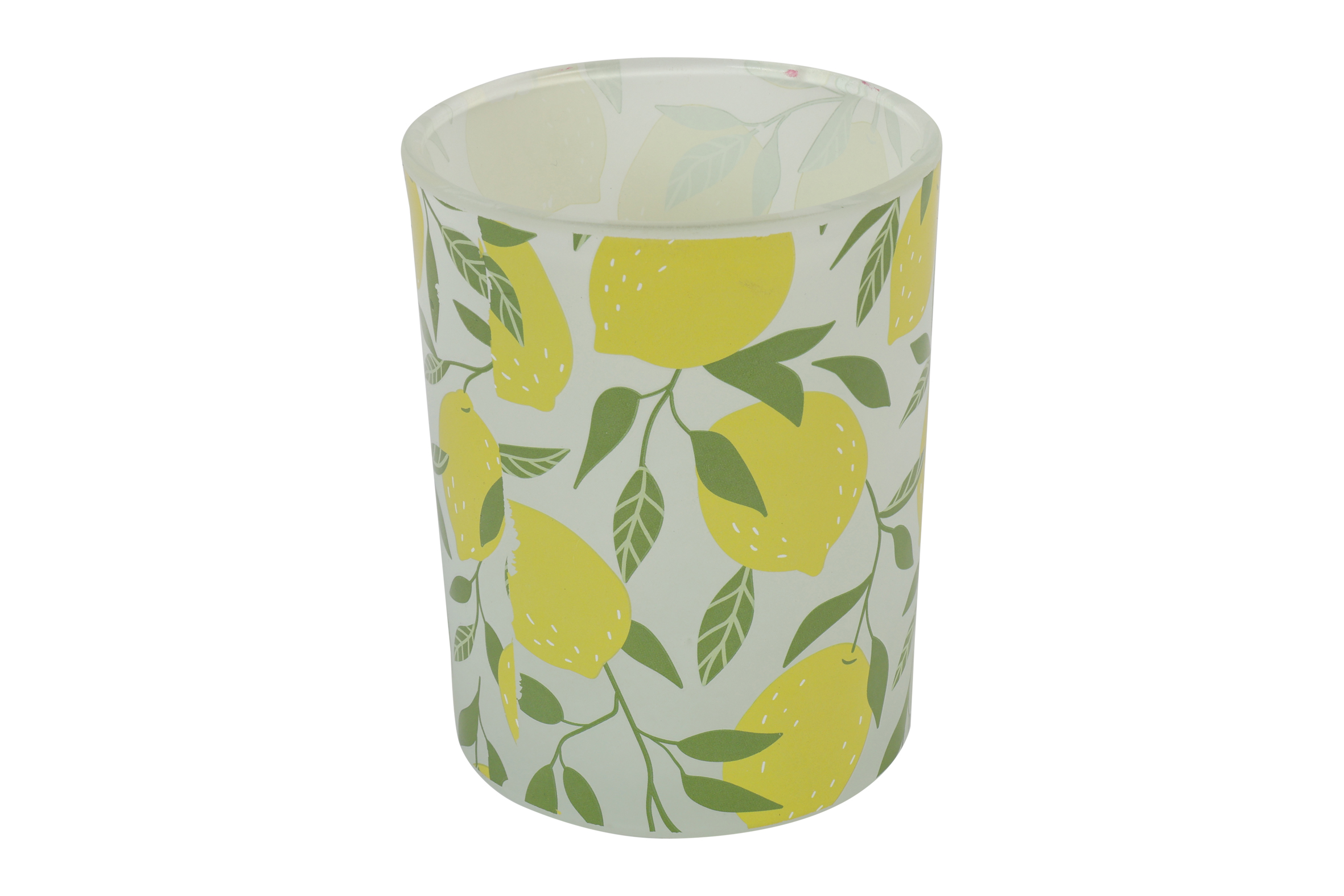Tealight W/lemon Rd Lieve L White/yellow Gift