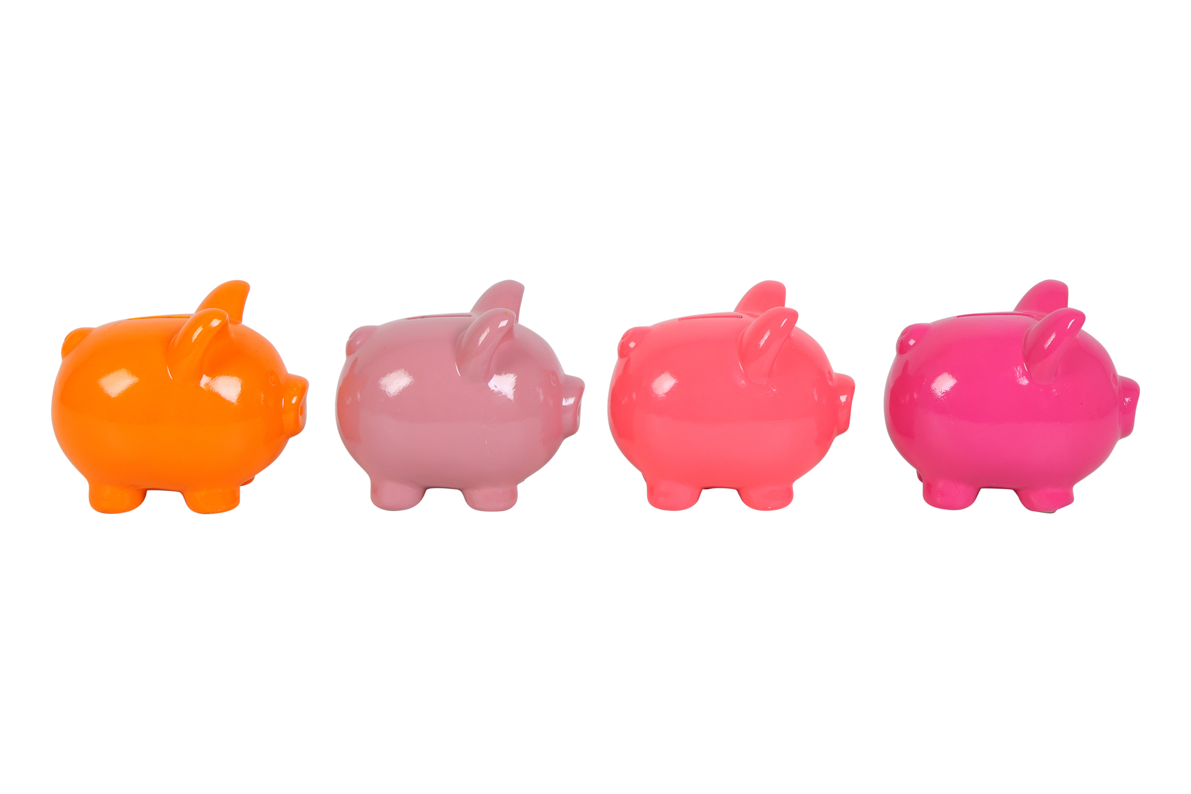 Piggy Bank Lotta S 4 Assorted D.pink/orange/pink/purple Gift