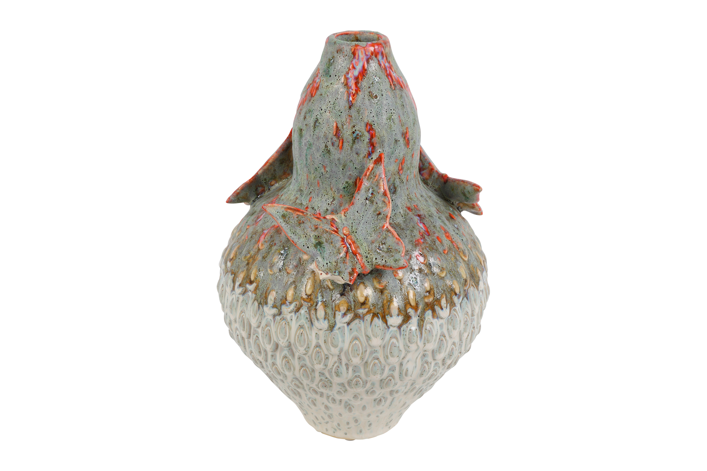 Vase With Butterfly Rd Valerie M Multicolor Gift
