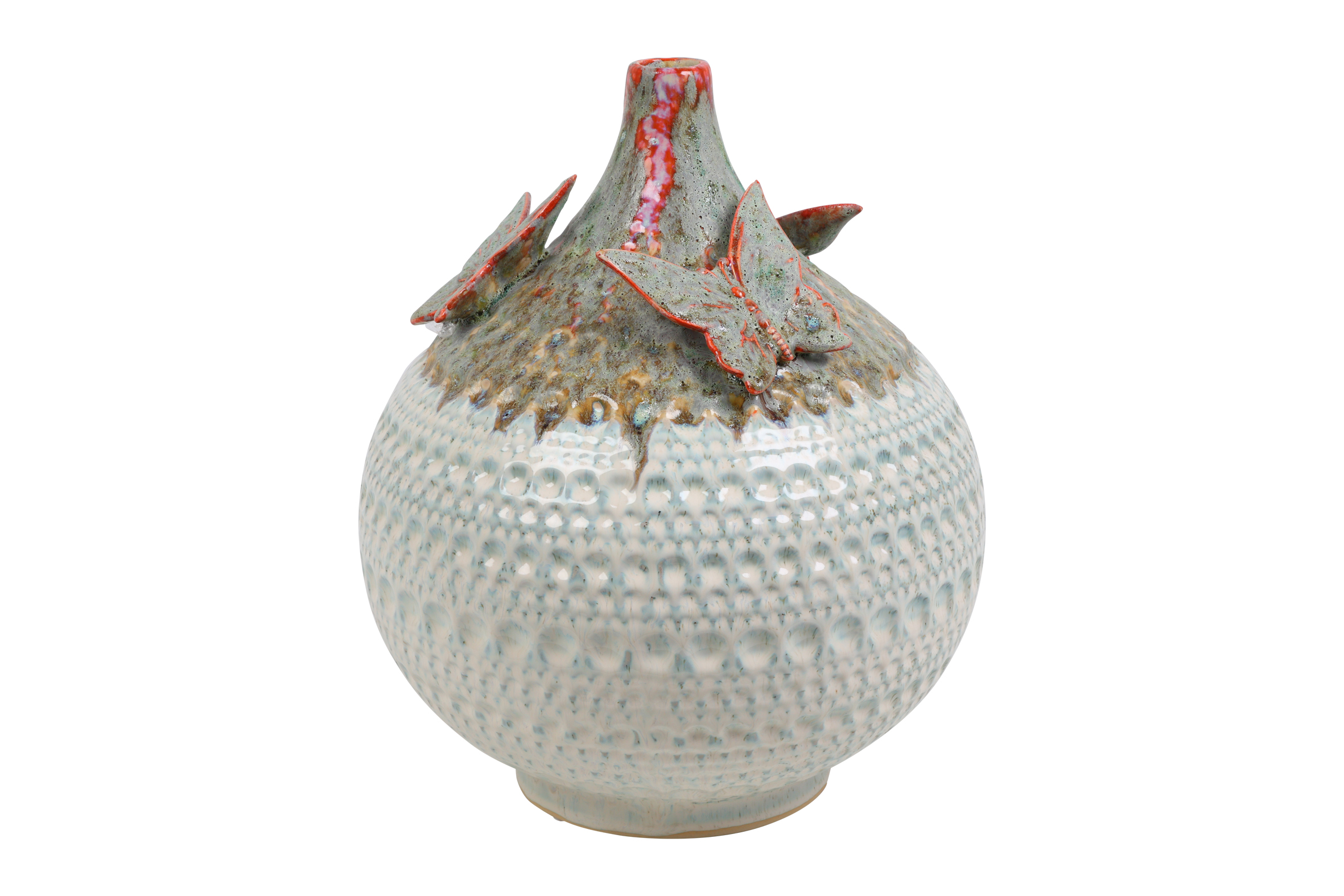 Vase With Butterfly Rd Valerie L Multicolor Gift