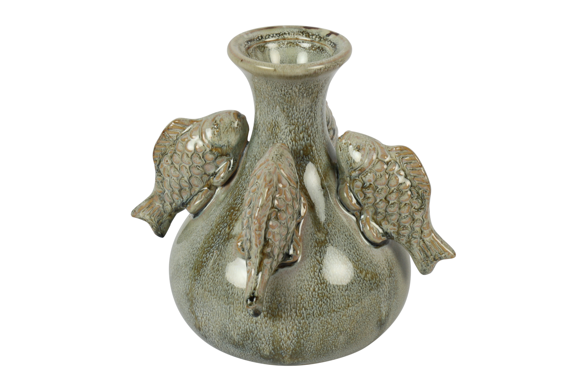 Vase Fish Splash S Green Gift