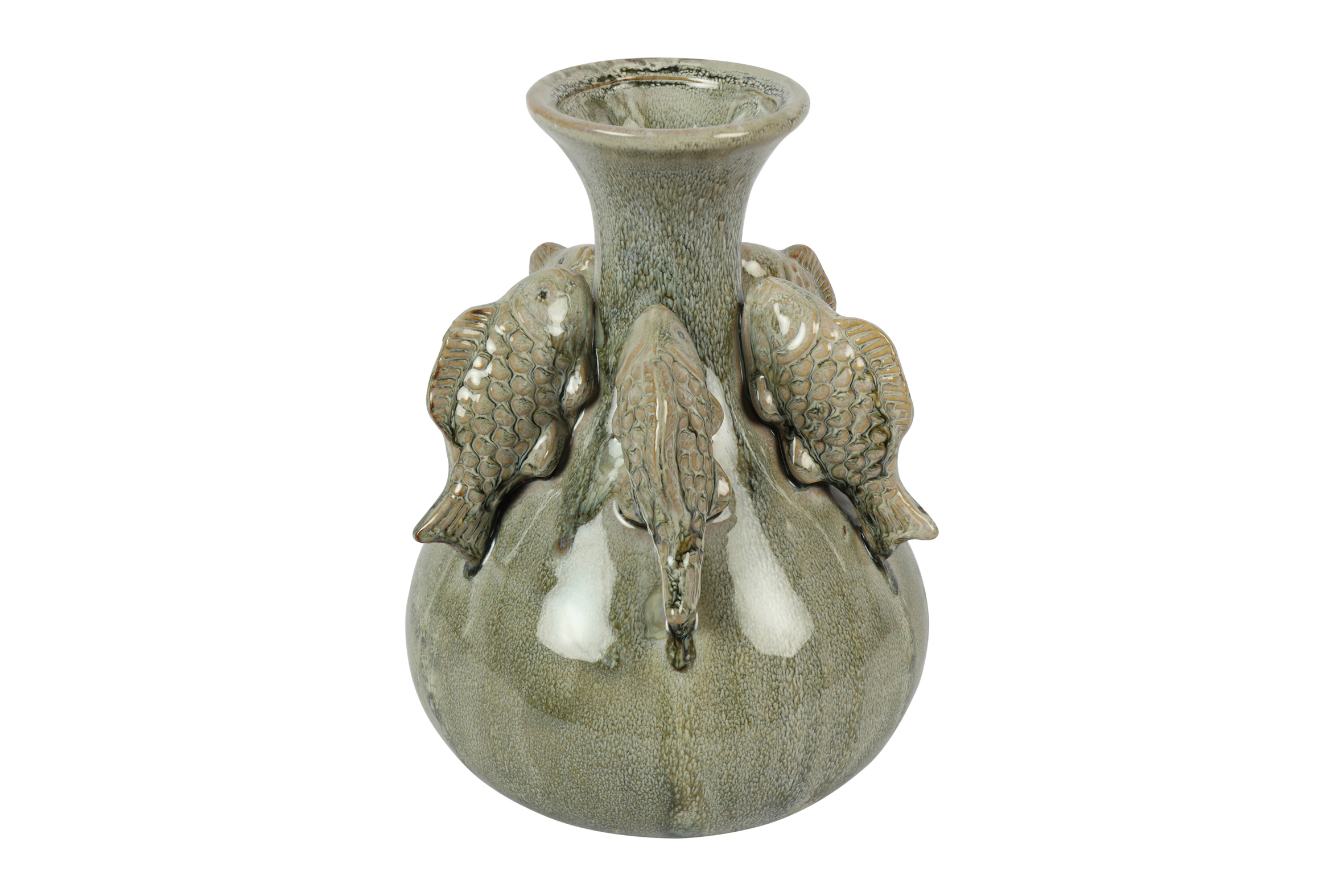 Vase Fish Splash L Green Gift