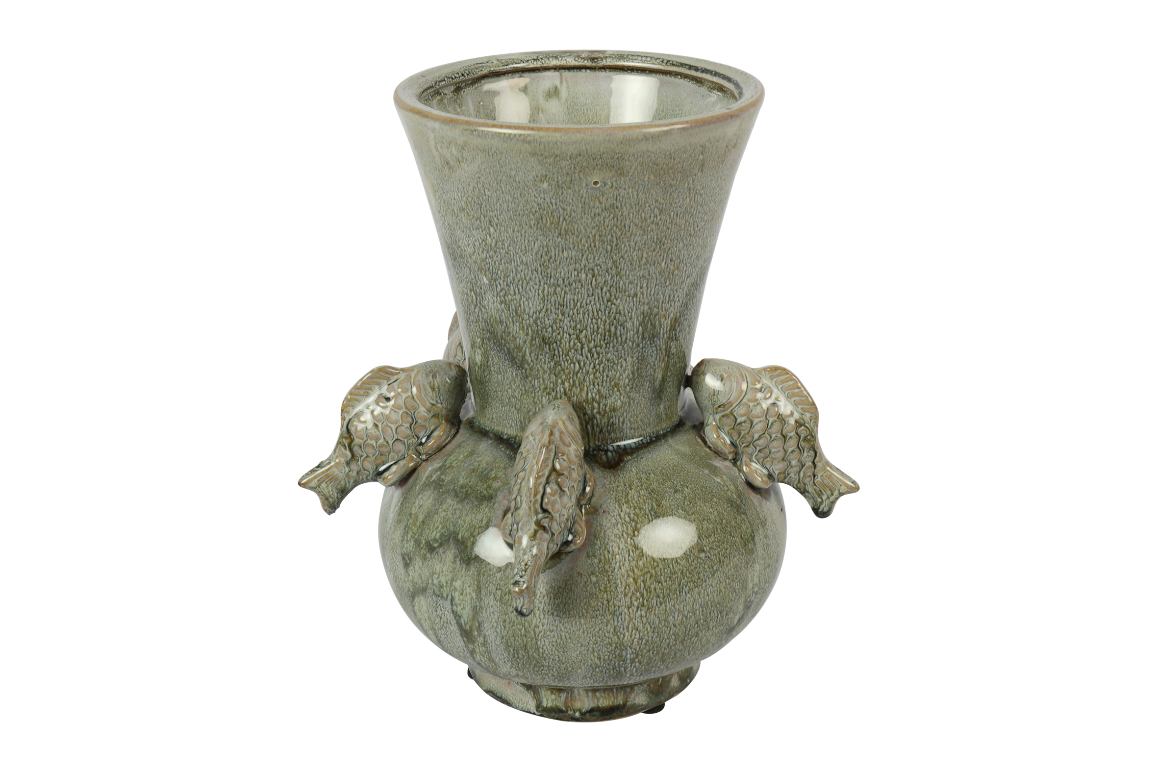 Vase Fish Splash Hi S Green Gift