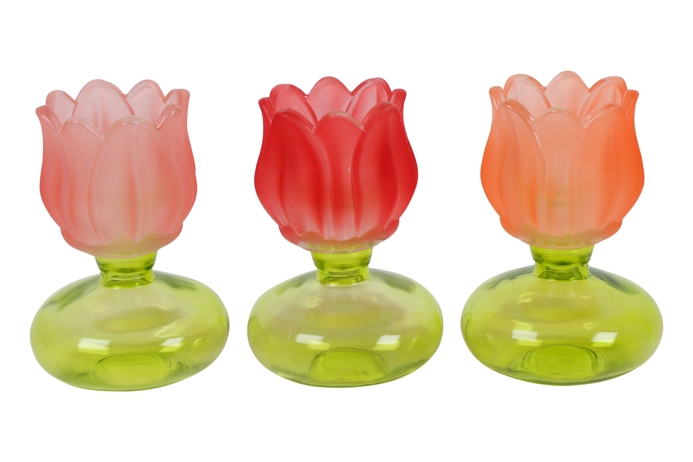 Vase On Base Tulip 3 Assorted Multicolor Gift