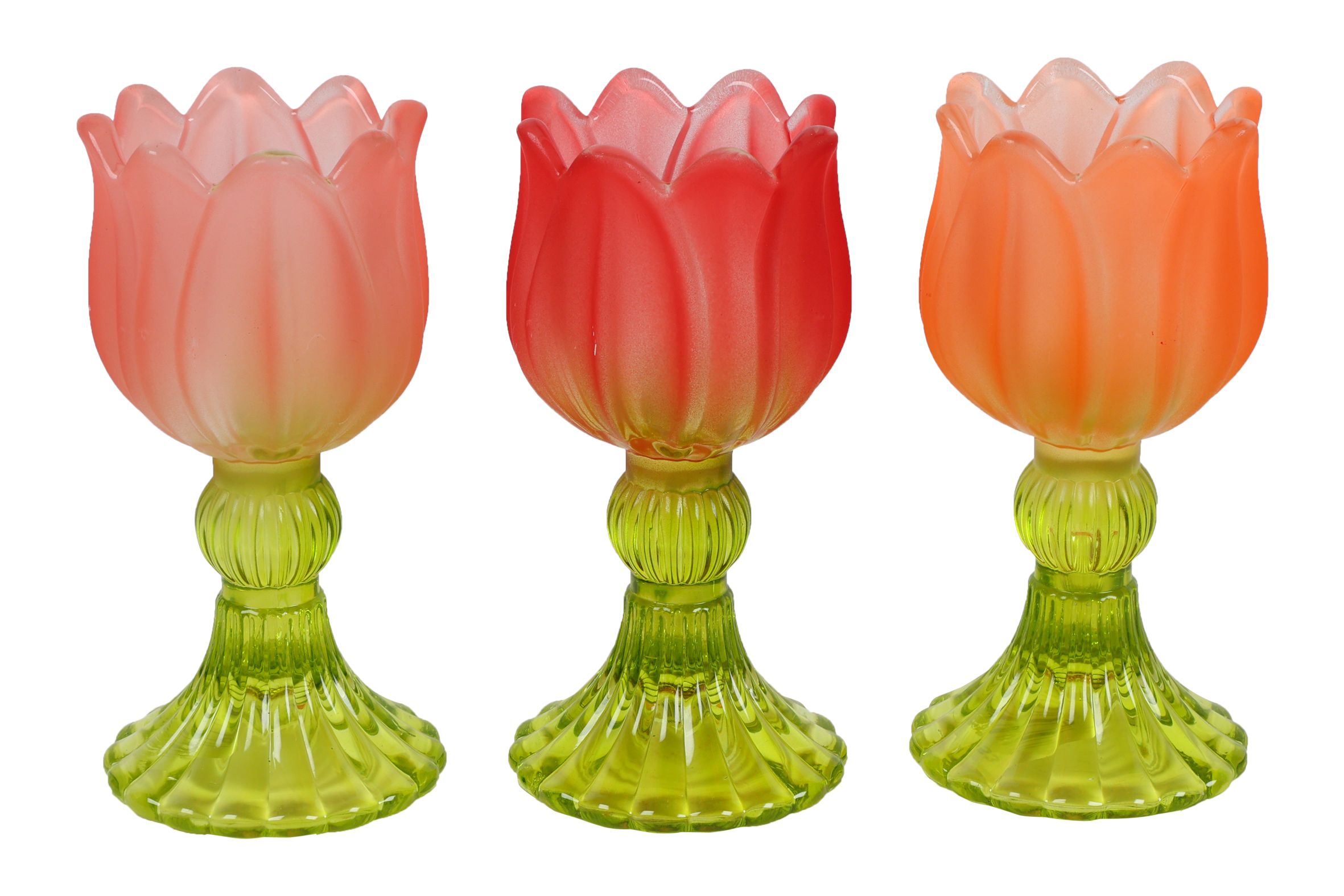 Vase On Foot Tulip 3 Assorted Multicolor Gift