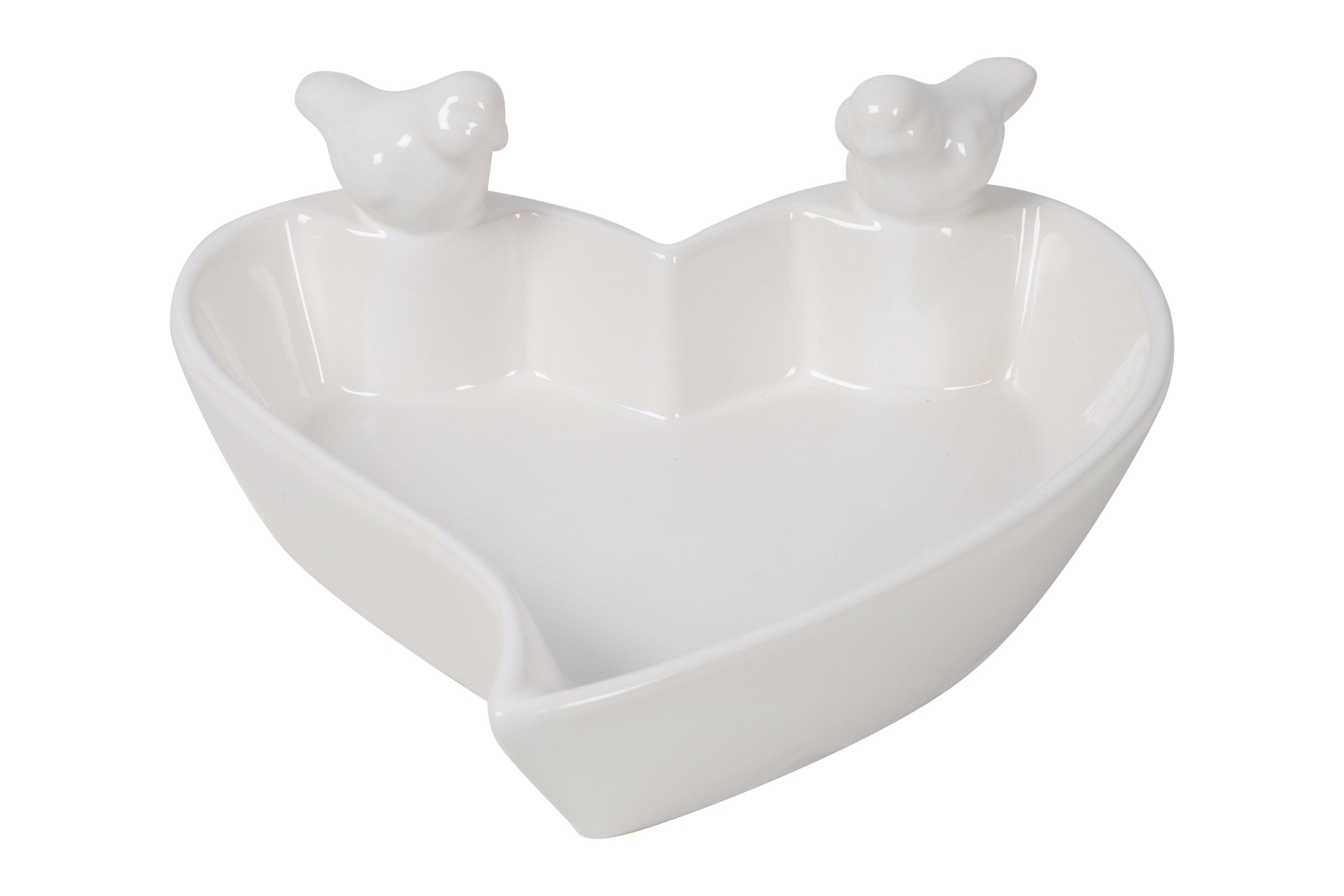 Bird Feeder Heart W/2 Birds Tilda S White Gift