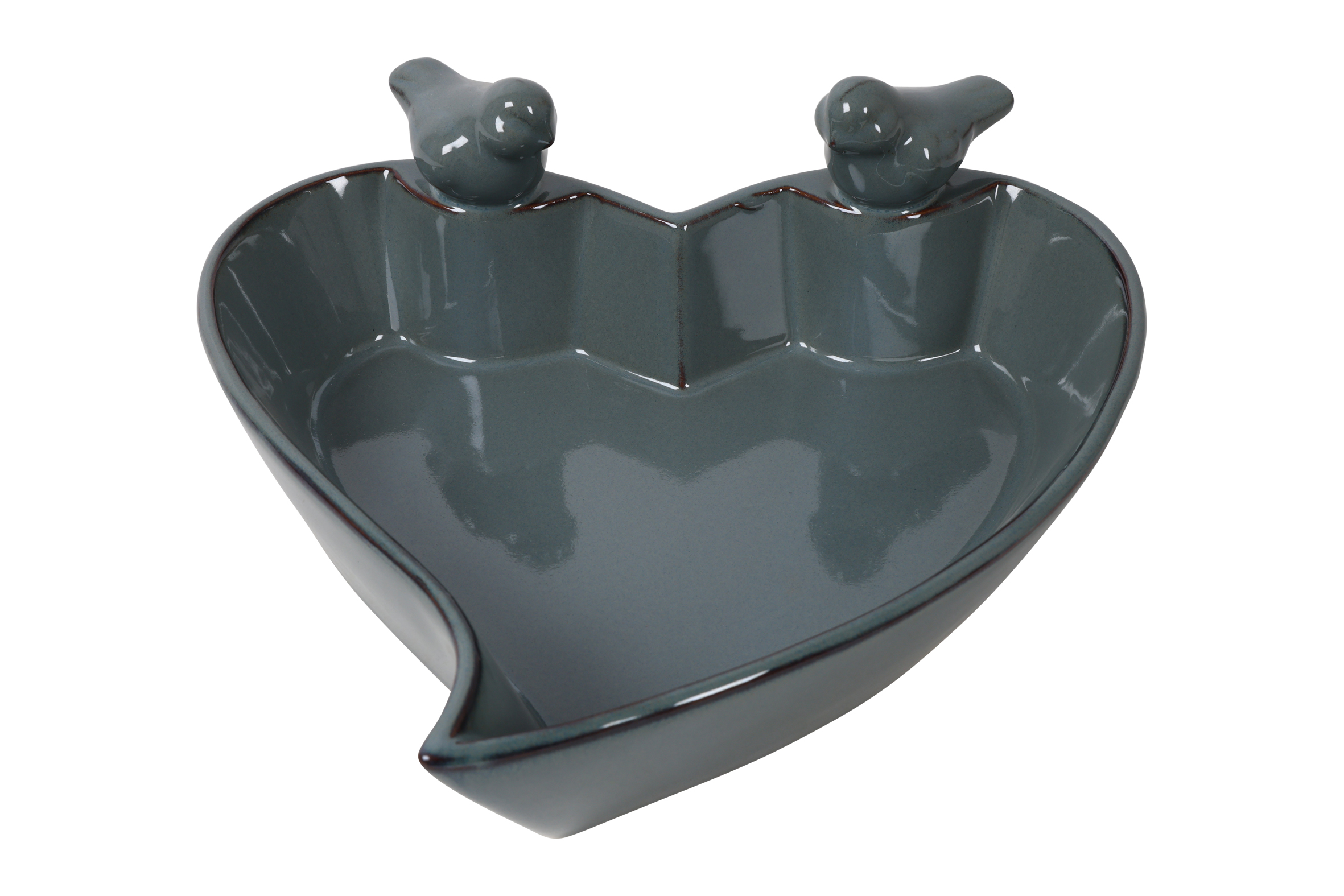 Bird Feeder Heart W/2 Birds Tilda L Blue Gift