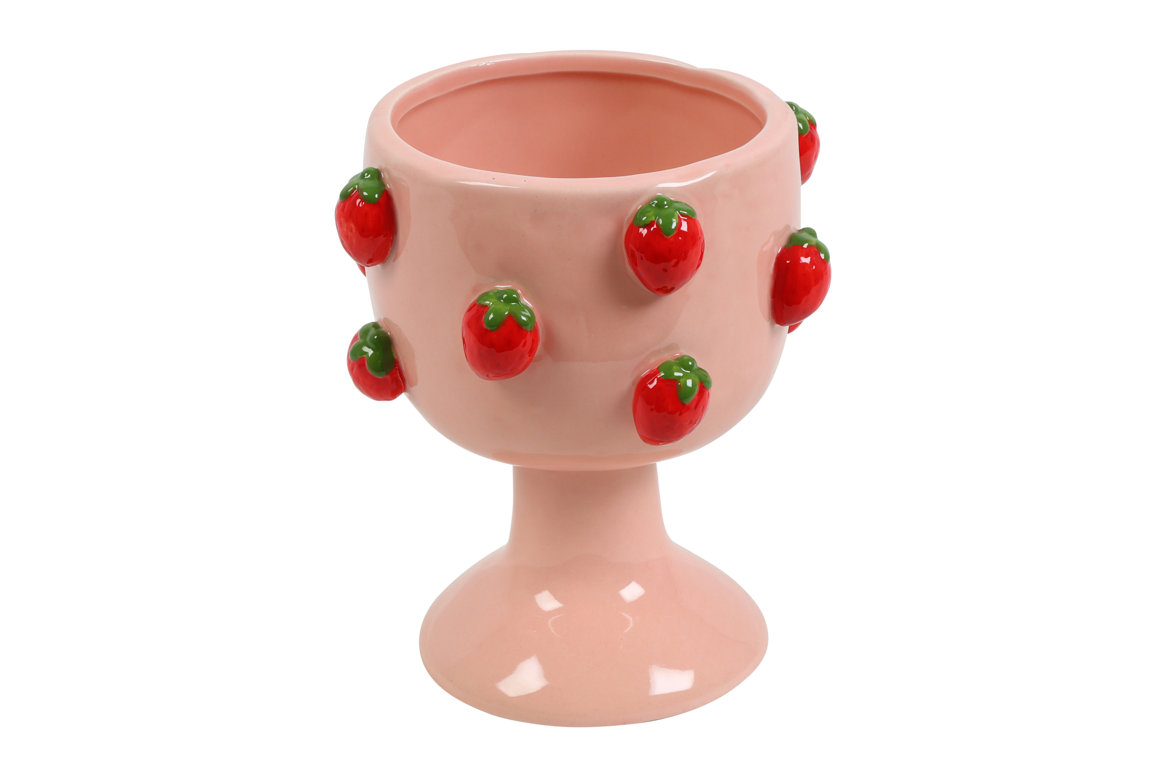 Planter On Foot Strawberry M Pink/red Gift