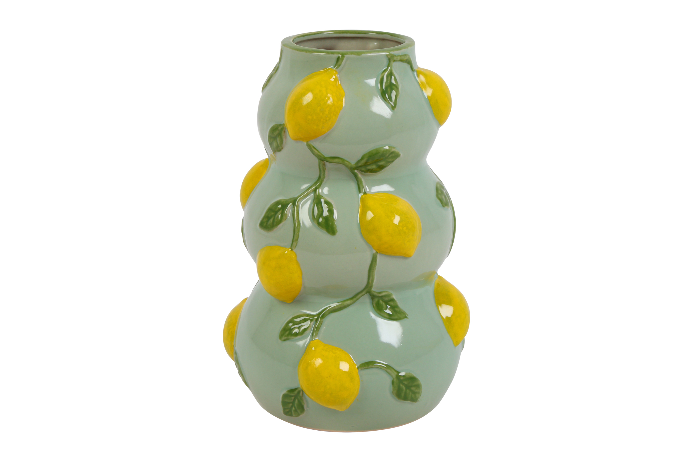 Vase W/lemon Rd Sisi S Green Gift