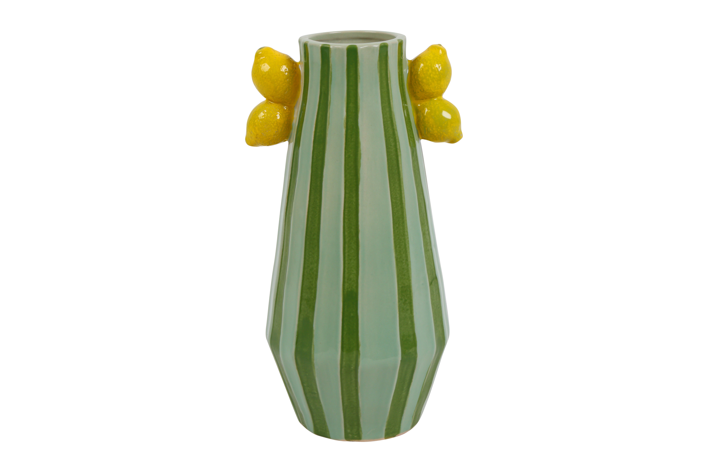 Vase W/lemon Long Sisi Stripes S Green Gift