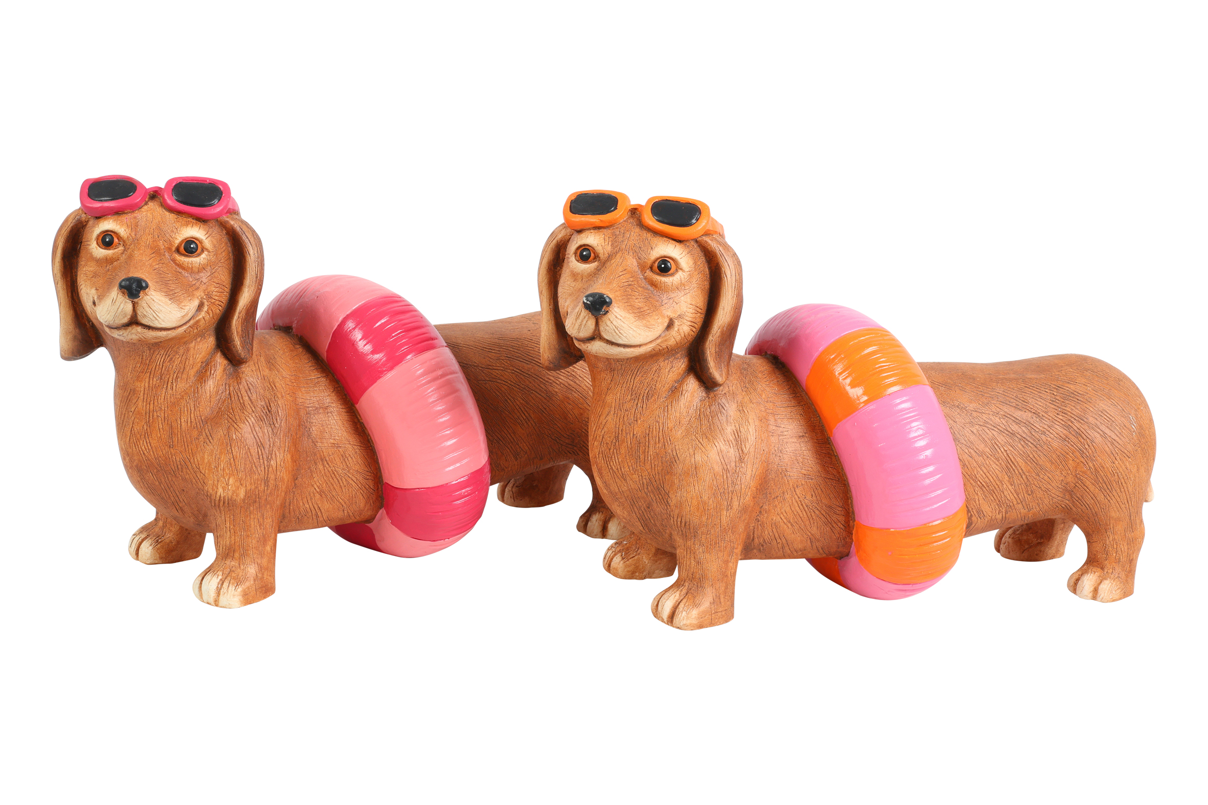 Dachshund Larry W/life Ring 2 Assorted Brown Gift
