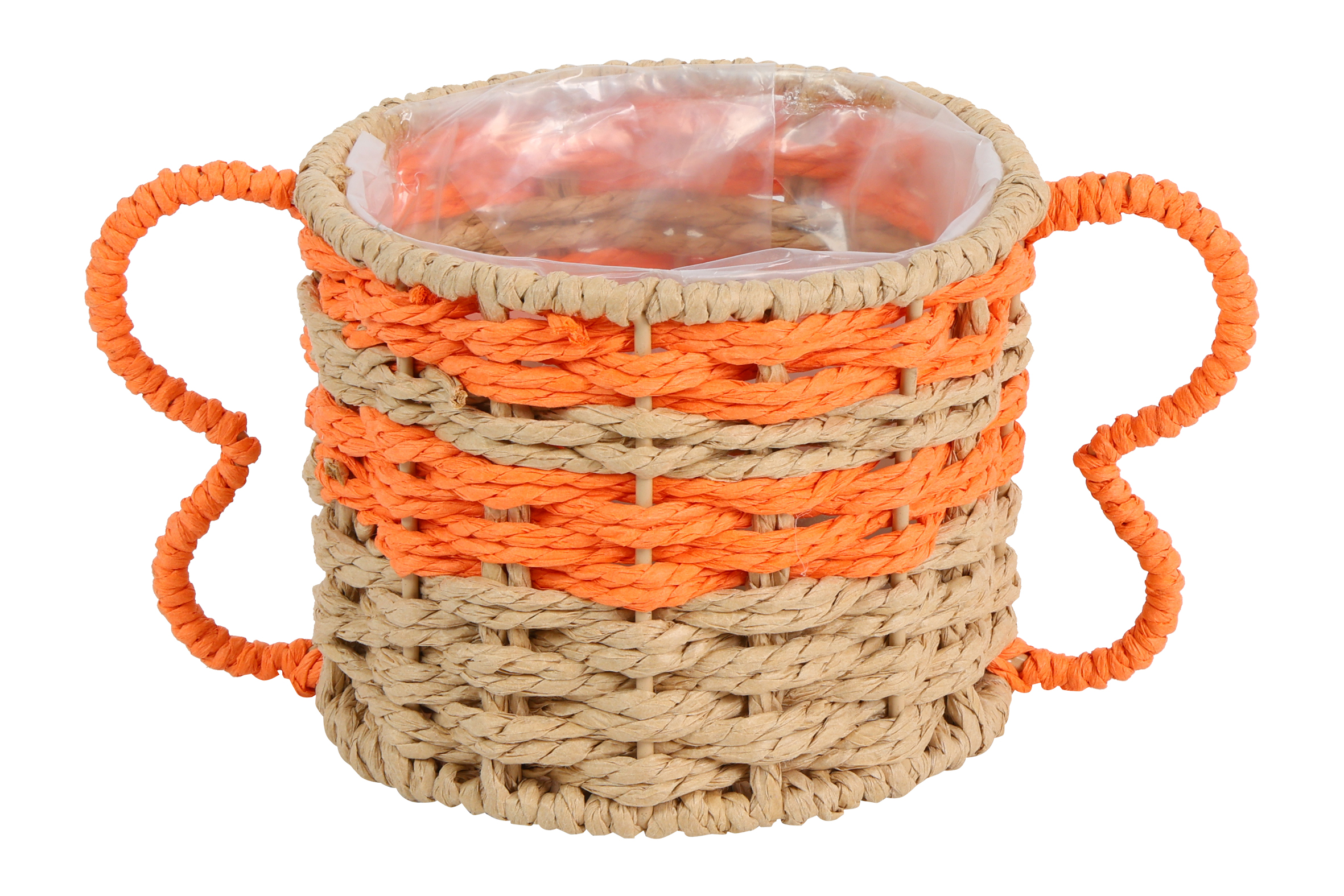 Flowerpot W/handles Jade S Orange Gift
