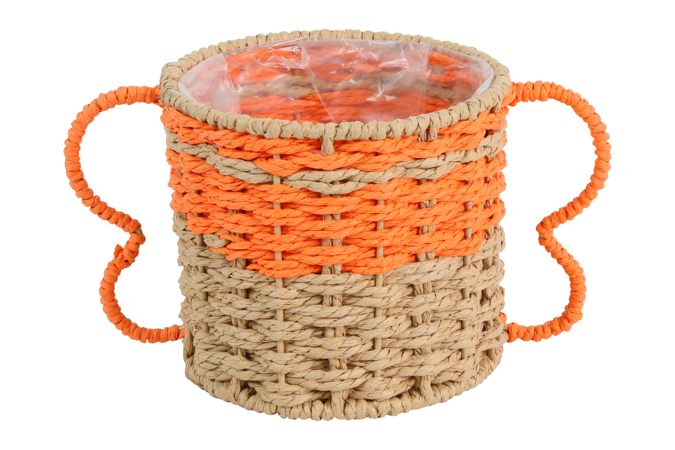 Flowerpot W/handles Jade L Orange Gift