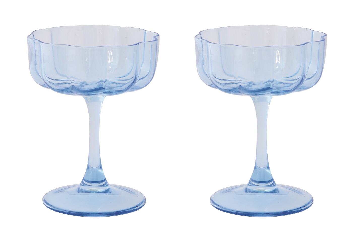 Set Of 2 Cups Glasses 150 Ml In Color Box Twist & Match Blue Gift