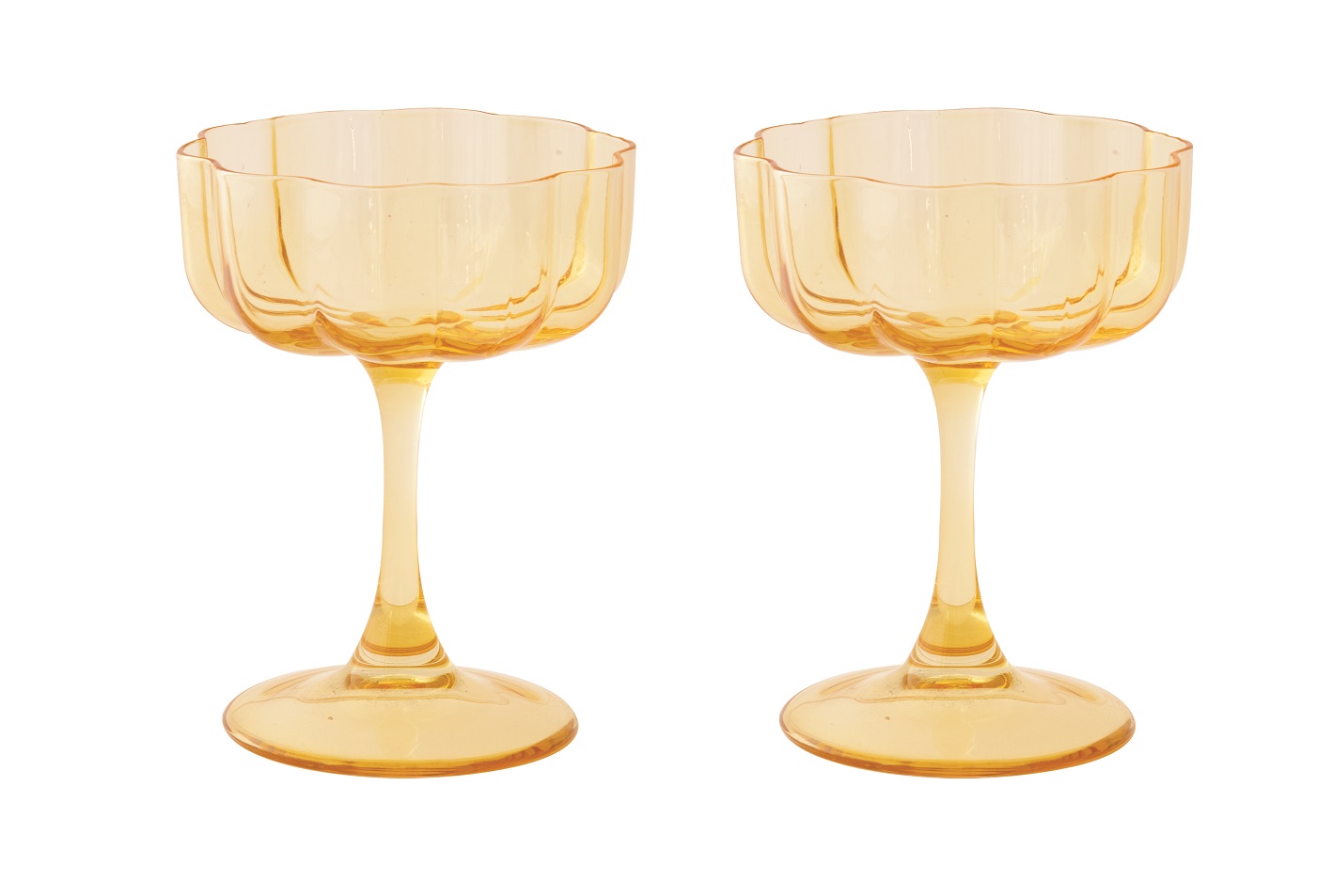 Set Of 2 Cups Glasses 150 Ml In Color Box Twist & Match Yellow Gift