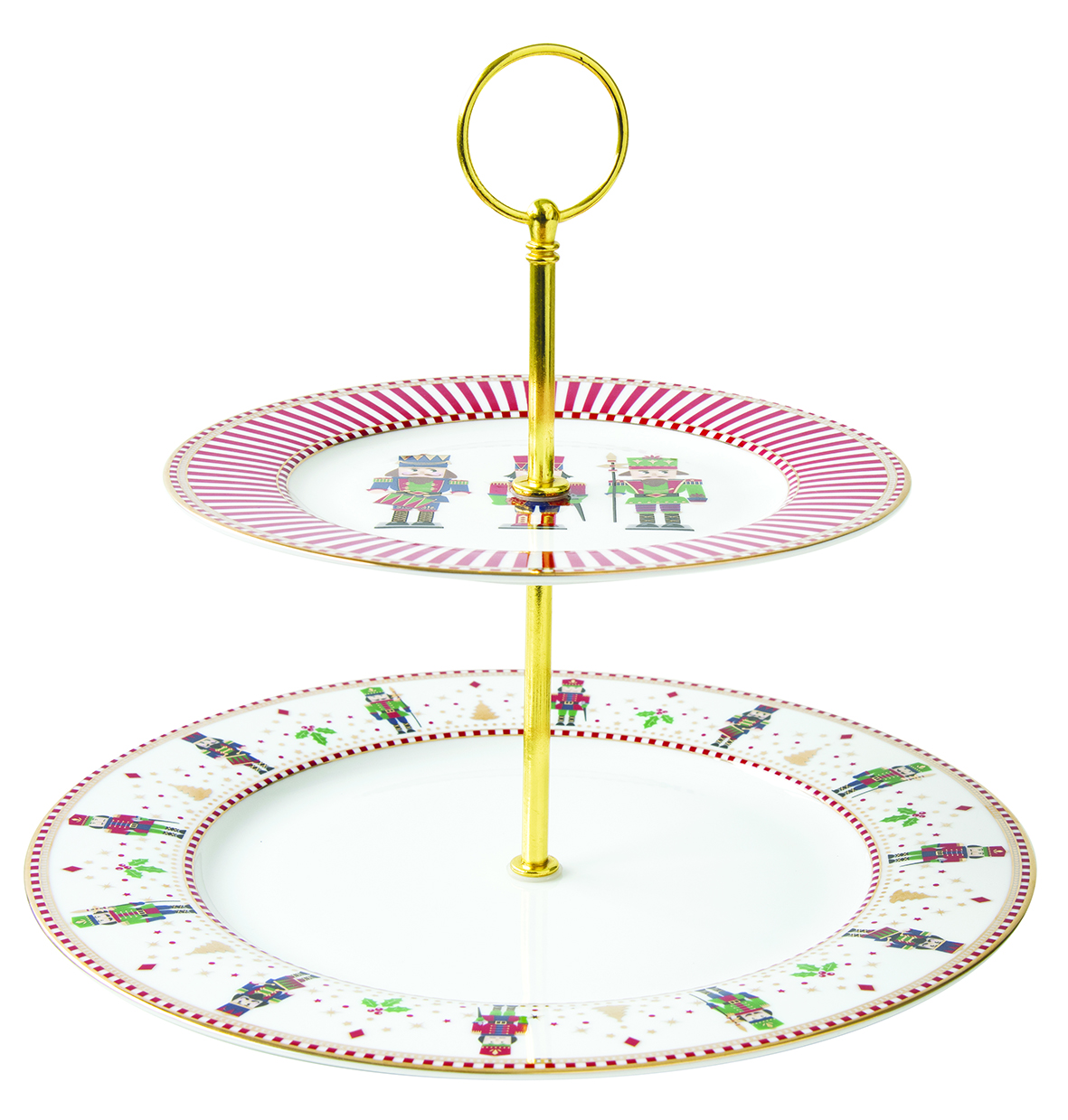 2 Tier Porcelain Cake Plate Ã˜ 19/27 Cm In Color Box Nutcracker Gift