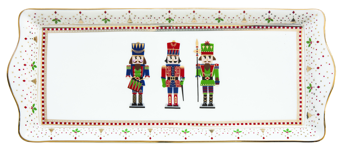 Porcelain Serving Platter  35x15 Cm In Color Box Nutcracker Gift