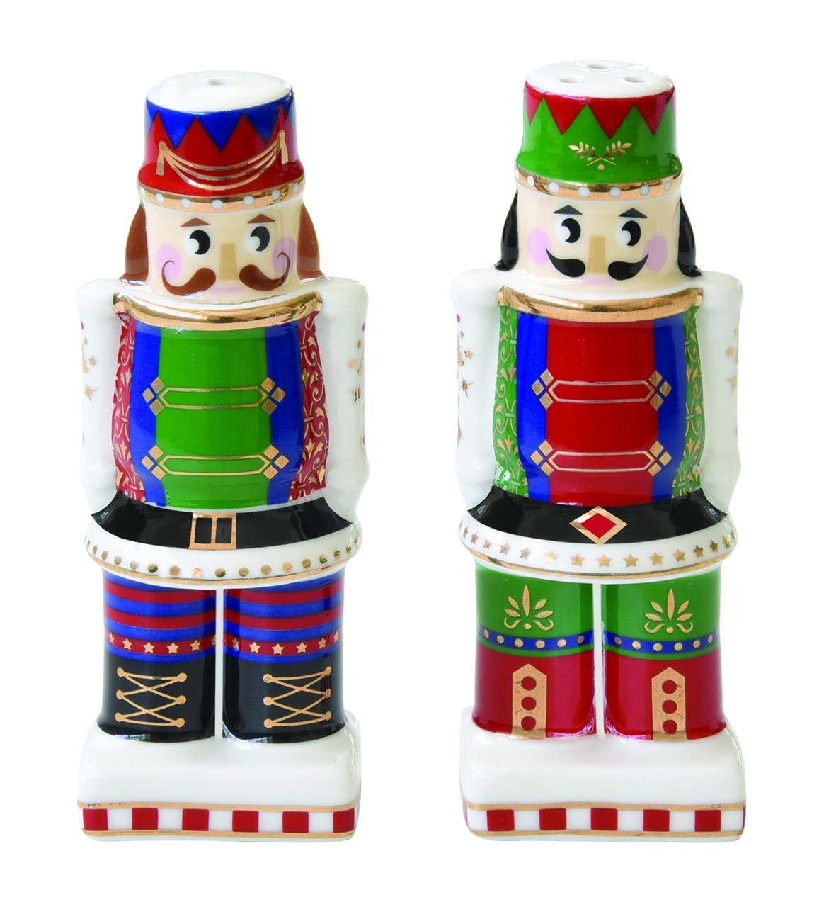 Porcelain Salt & Pepper H 9 Cm In Color Box Nutcracker Gift
