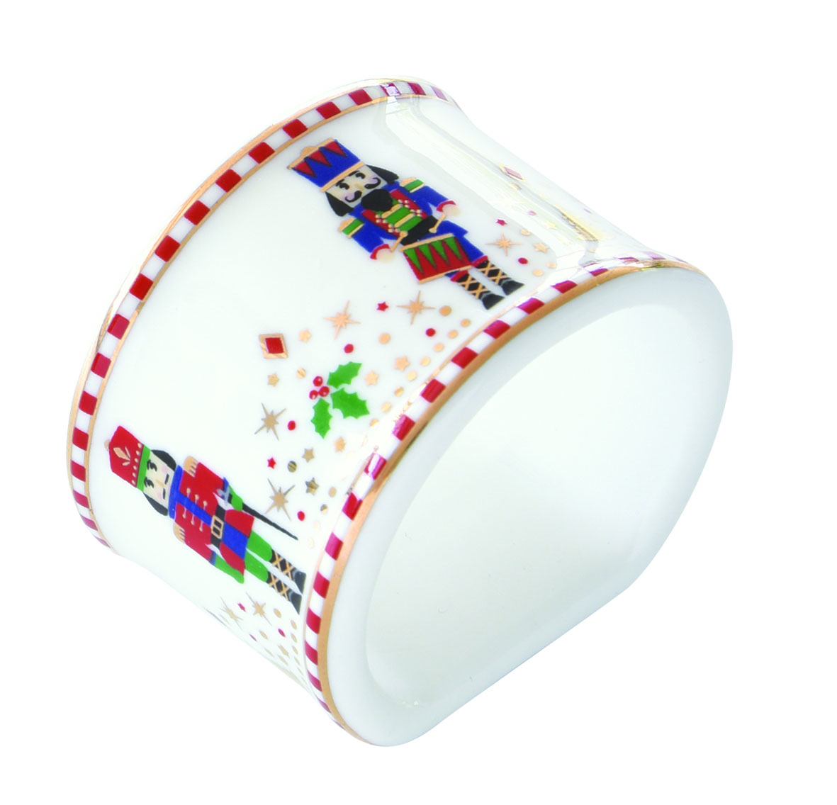 Set 4 Porcelain Napkins Tie Ã˜ 4,5 Cm In Color Box Nutcracker Gift