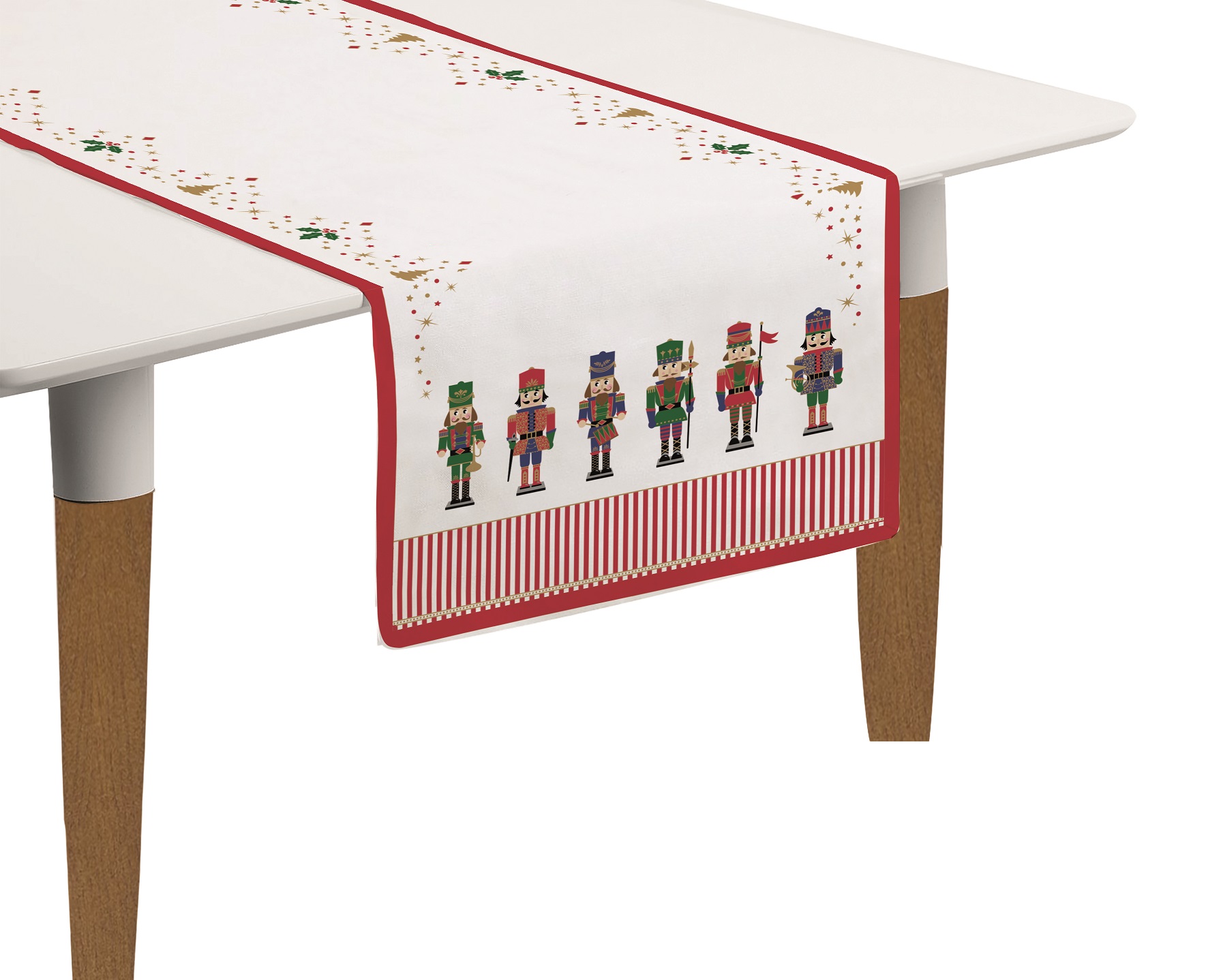 Set Of 2 Table Runners 140x45 Cm Nutcracker Gift