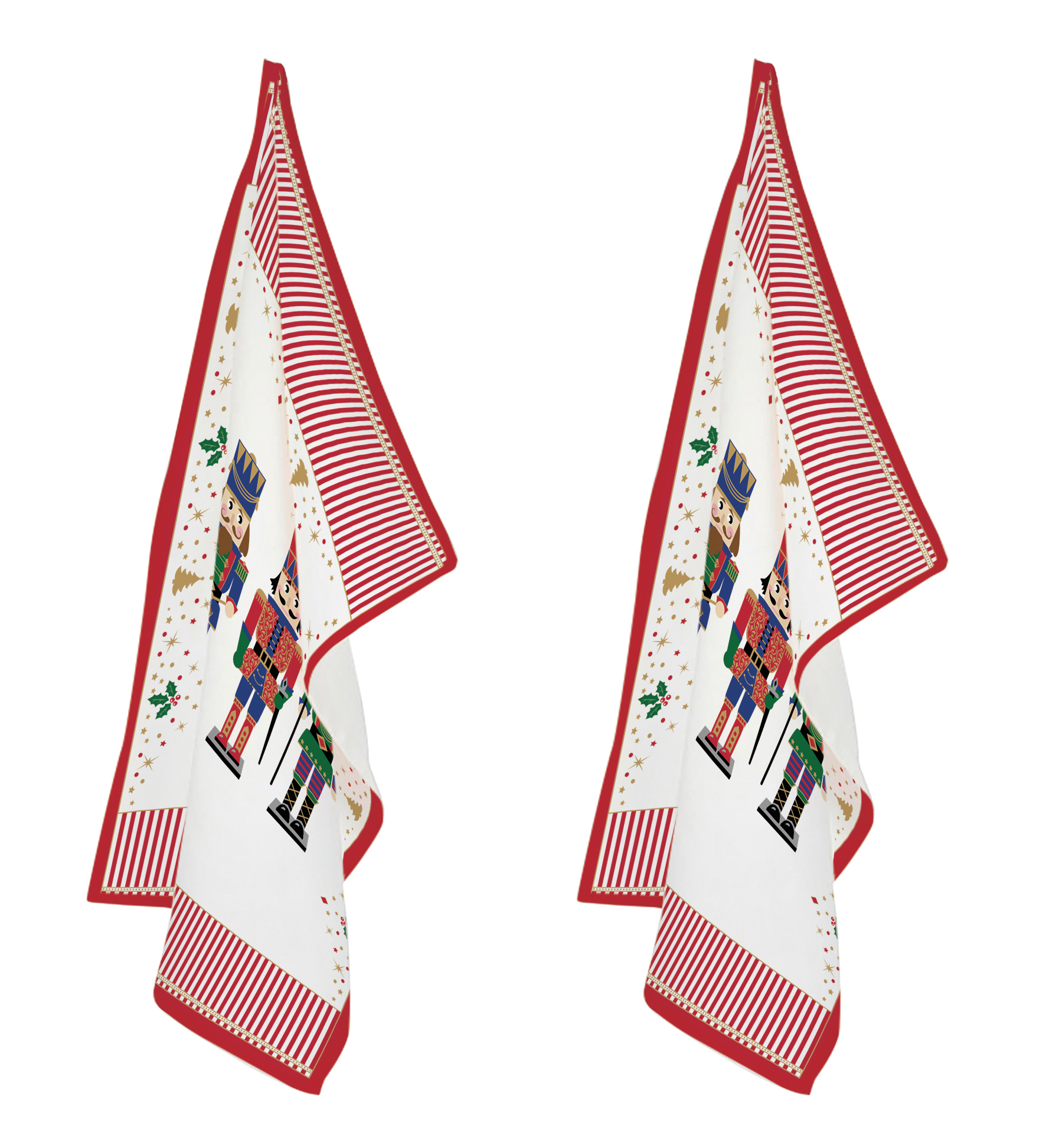 Set Of 2 Kitchen Towels 70x50 Cm Nutcracker Gift