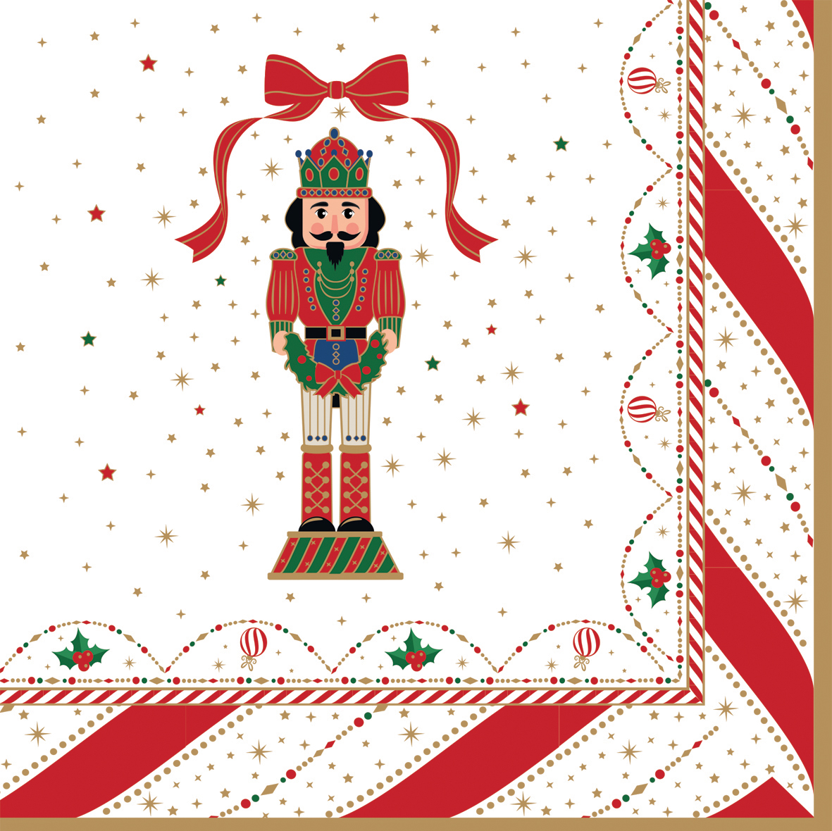 Pack Of 20 Fashion Paper  33x33 Nutcracker Twist Gift