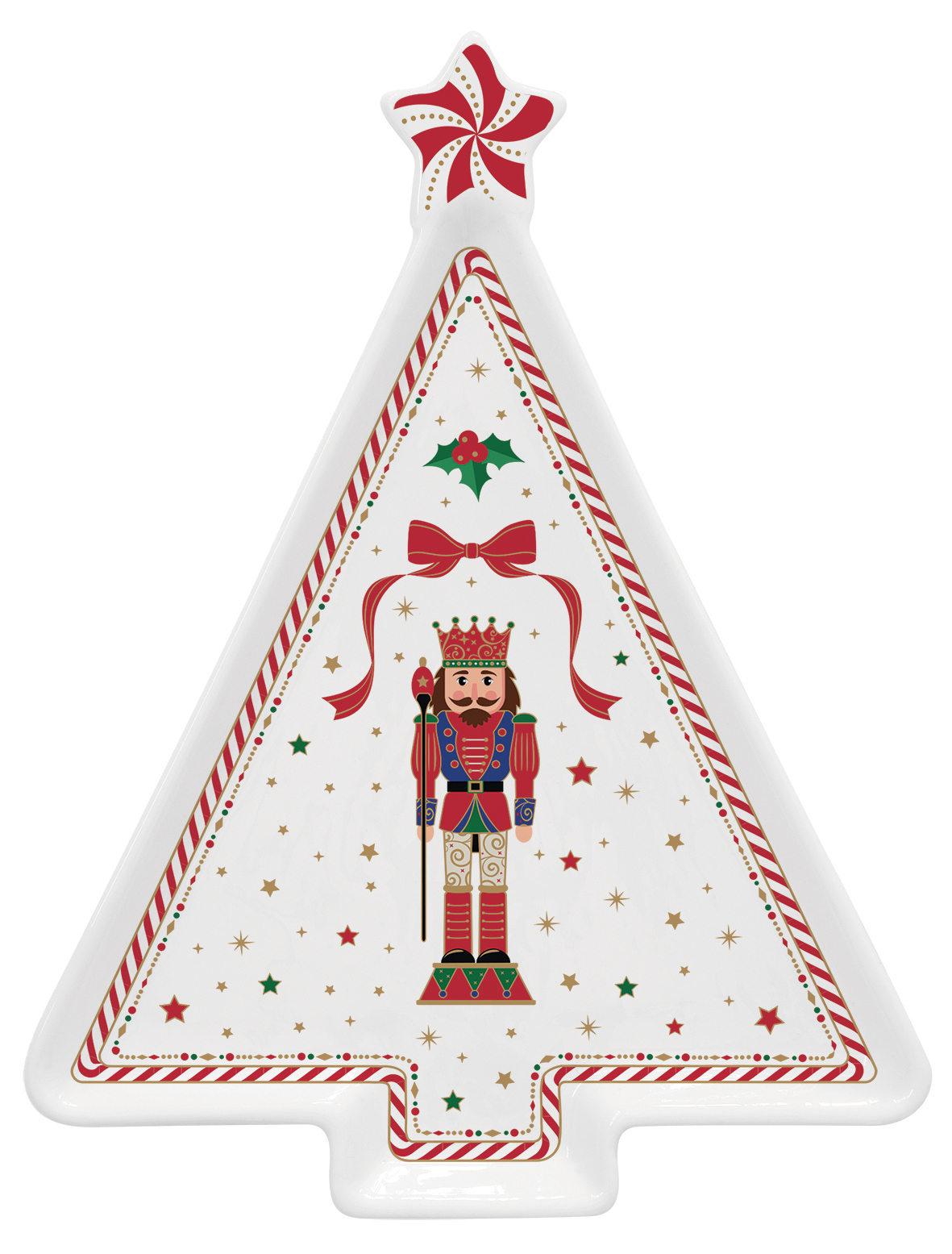 Dish In Porcelain 21x16 Cm In Colour Box Nutcracker Twist Gift