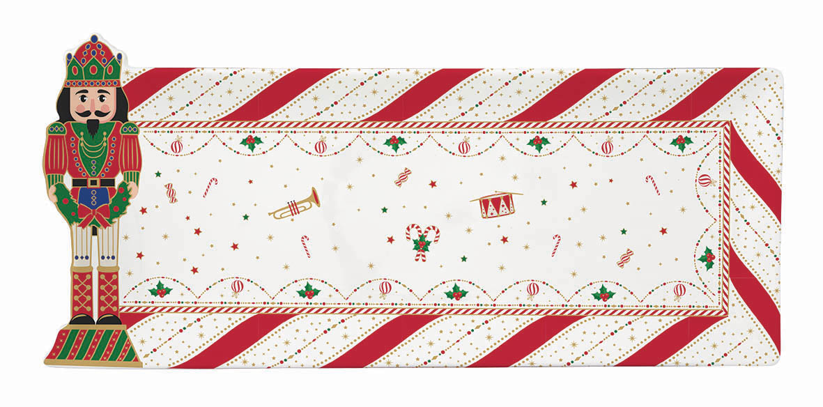 Porcelain Serving Platter 36x16 Cm In Color Box Nutcracker Twist Gift