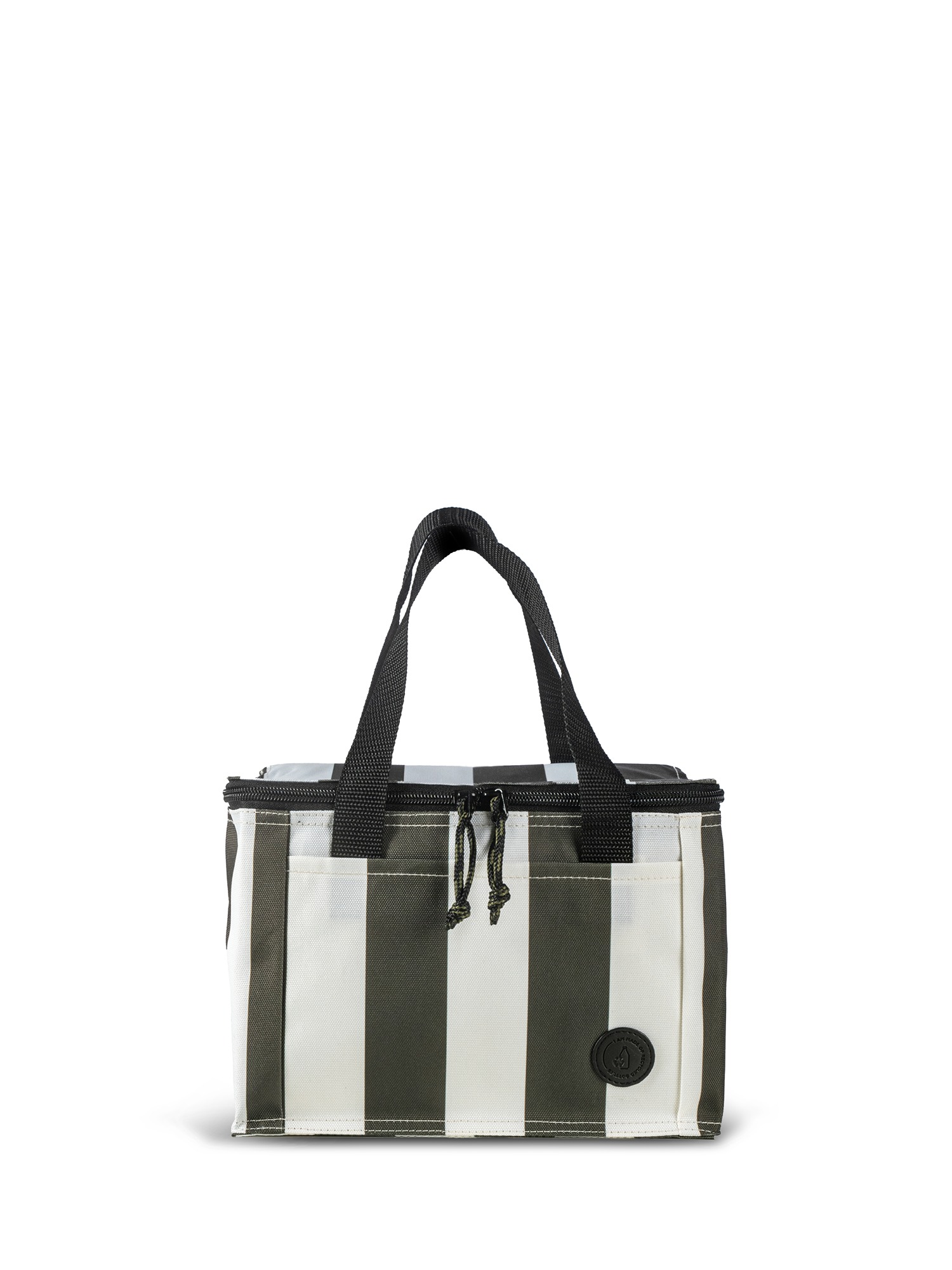 City Stripe Cooler Bag Small Rpet (6) Green/white Gift