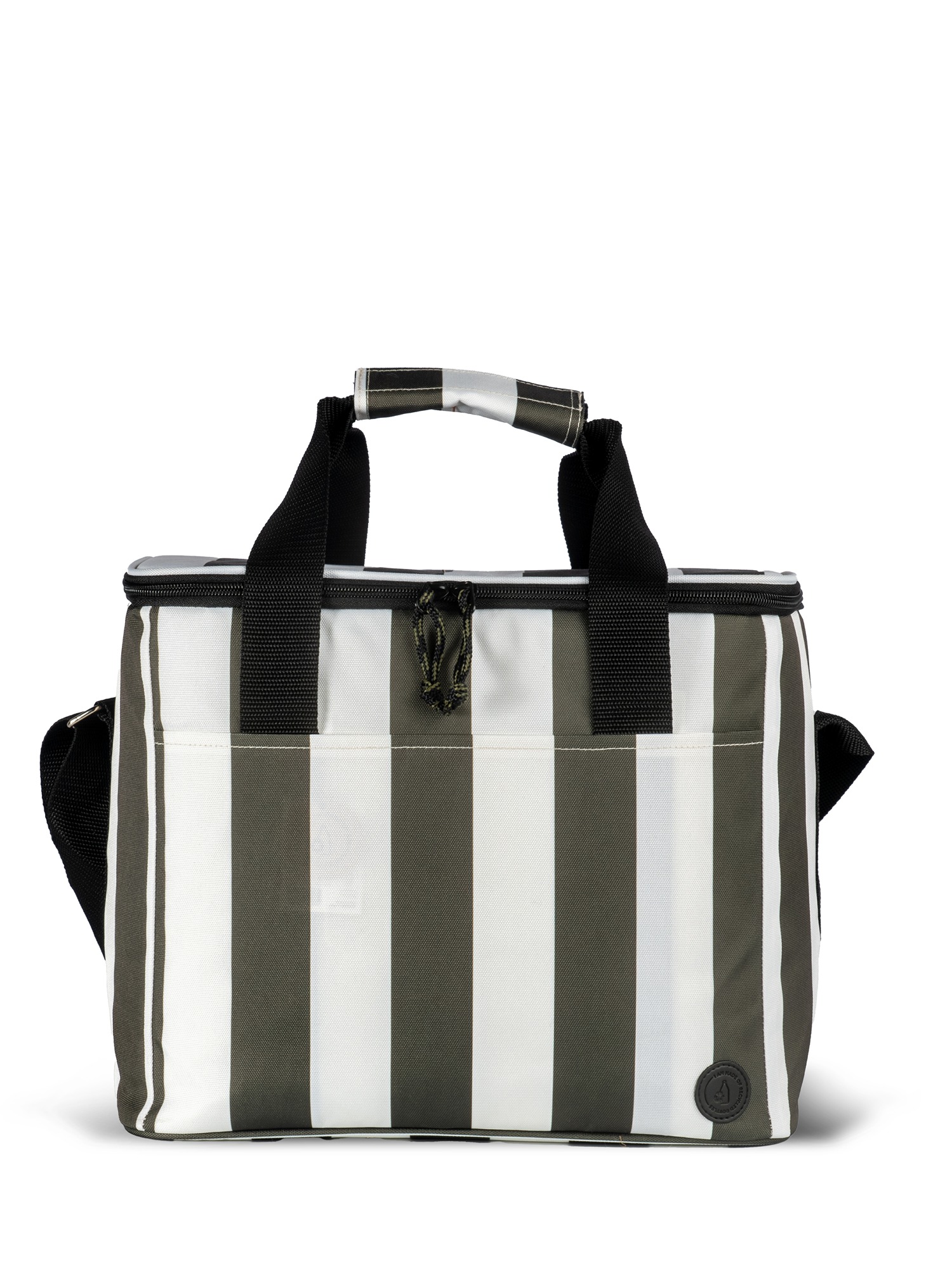 City Stripe Cooler Bag Large Rpet (6) Green/white Gift