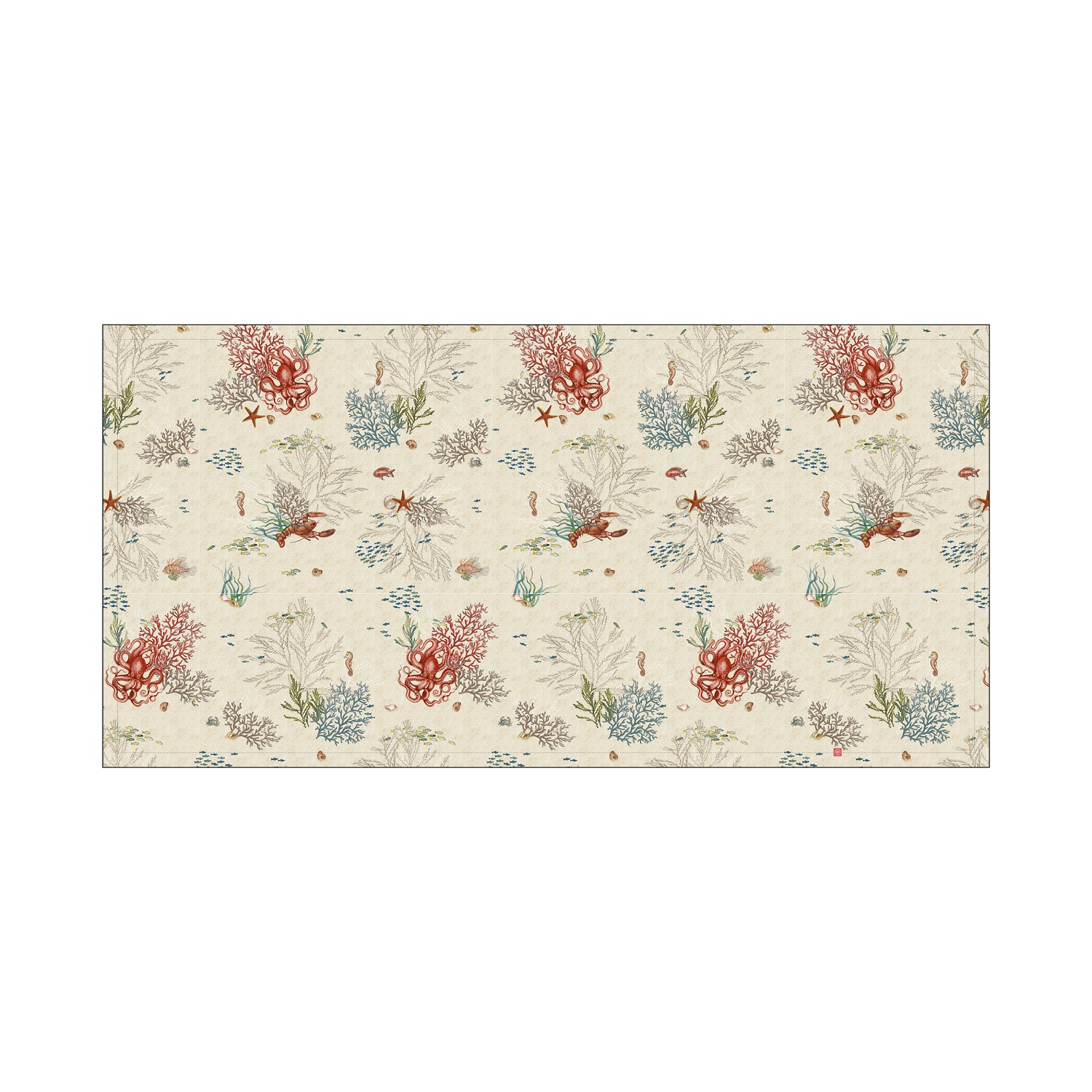 Sea Life Tablecloth Stain Resistant 150x300 Gift